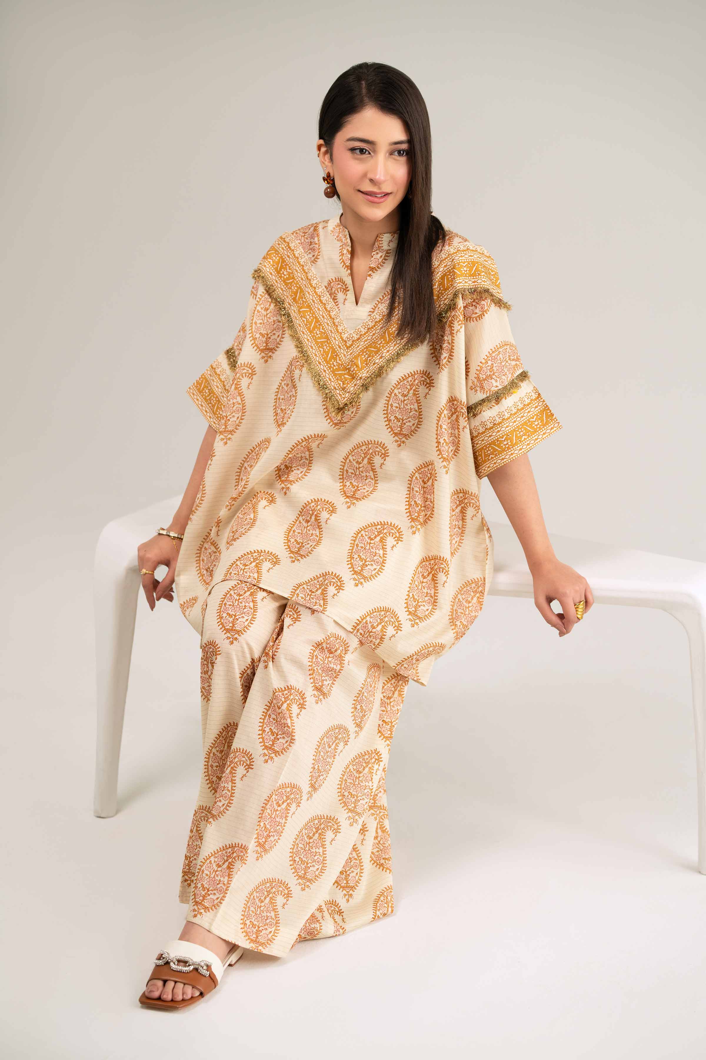 NishatUK - Brown Printed Lawn 2-piece ready to wear Dress