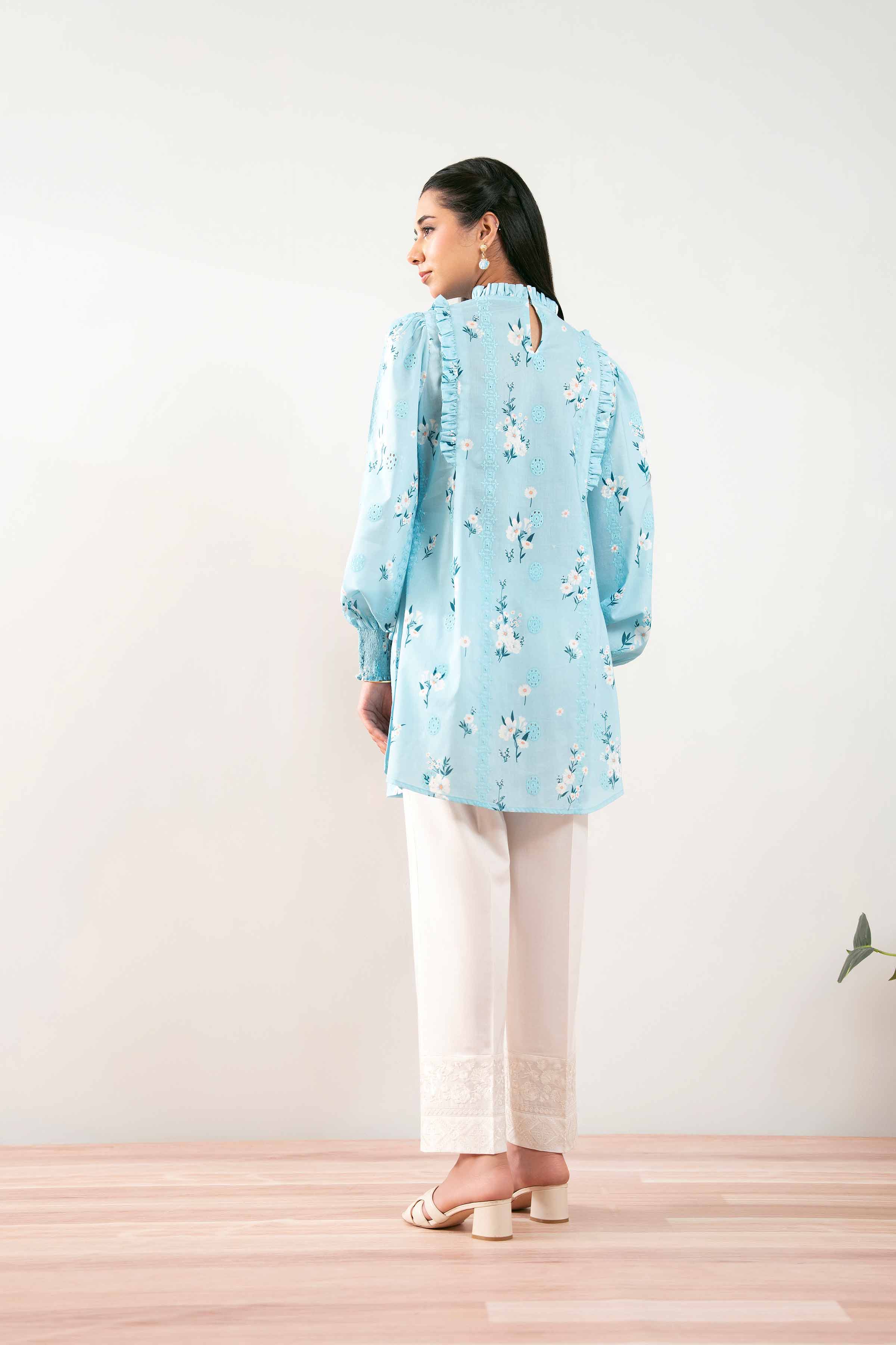 NishatUK - Blue Printed  Chicken Kari 1-piece ready to wear Tunic