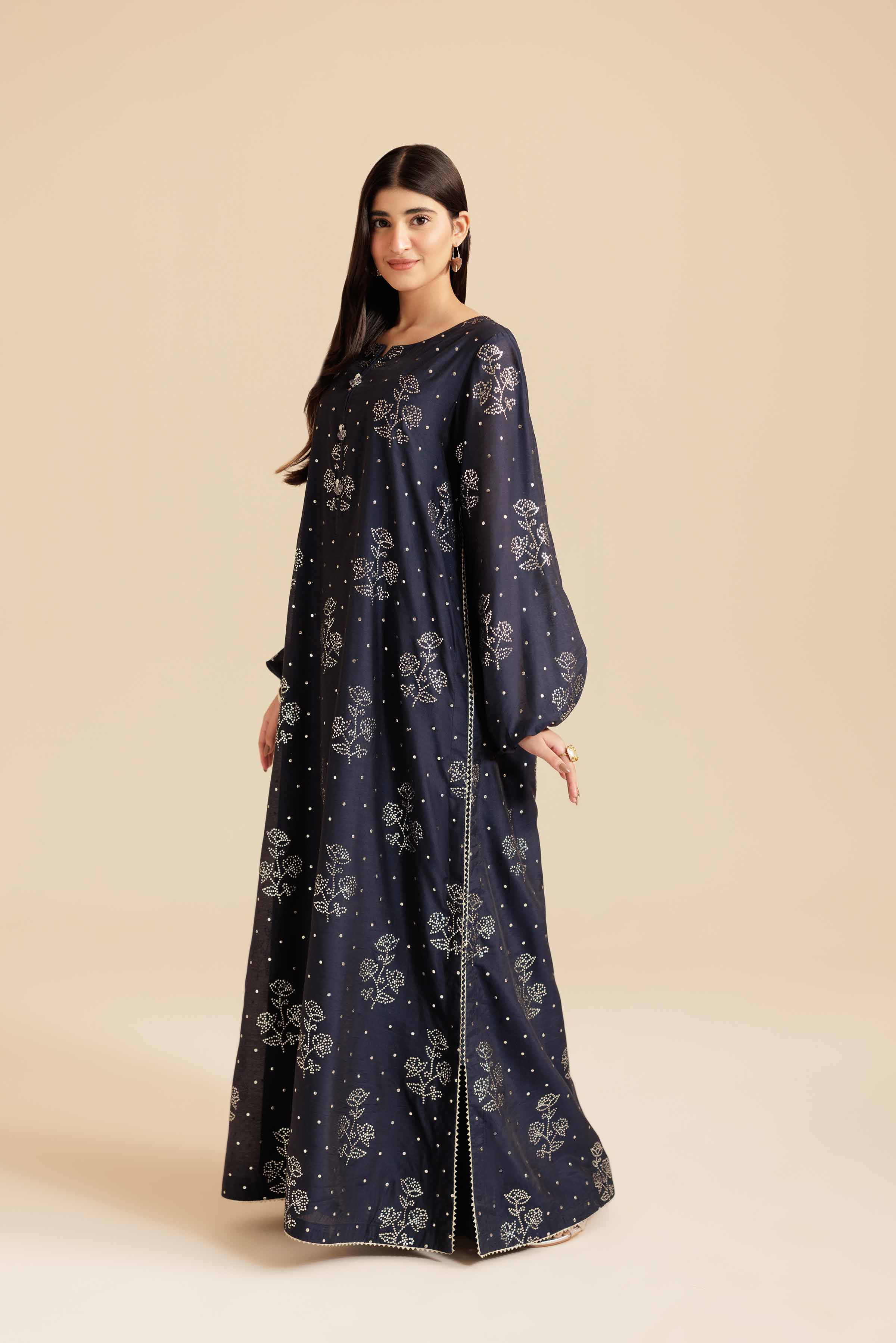 NishatUK - Blue Solids Mukesh 1-piece ready to wear Fustan