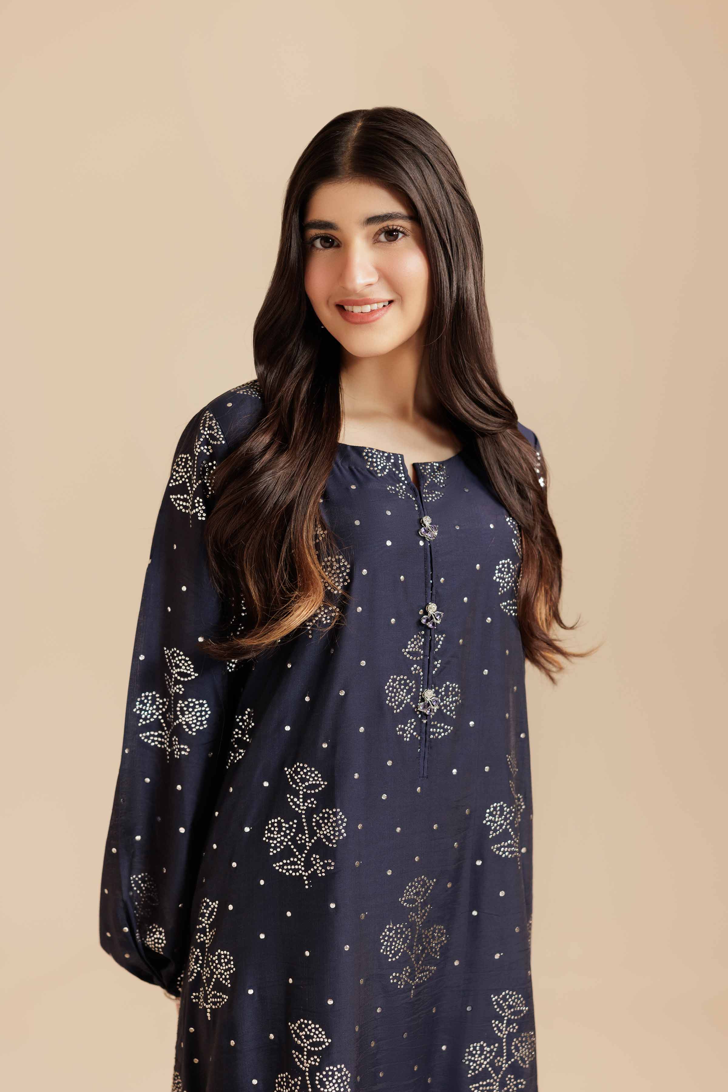 NishatUK - Blue Solids Mukesh 1-piece ready to wear Fustan