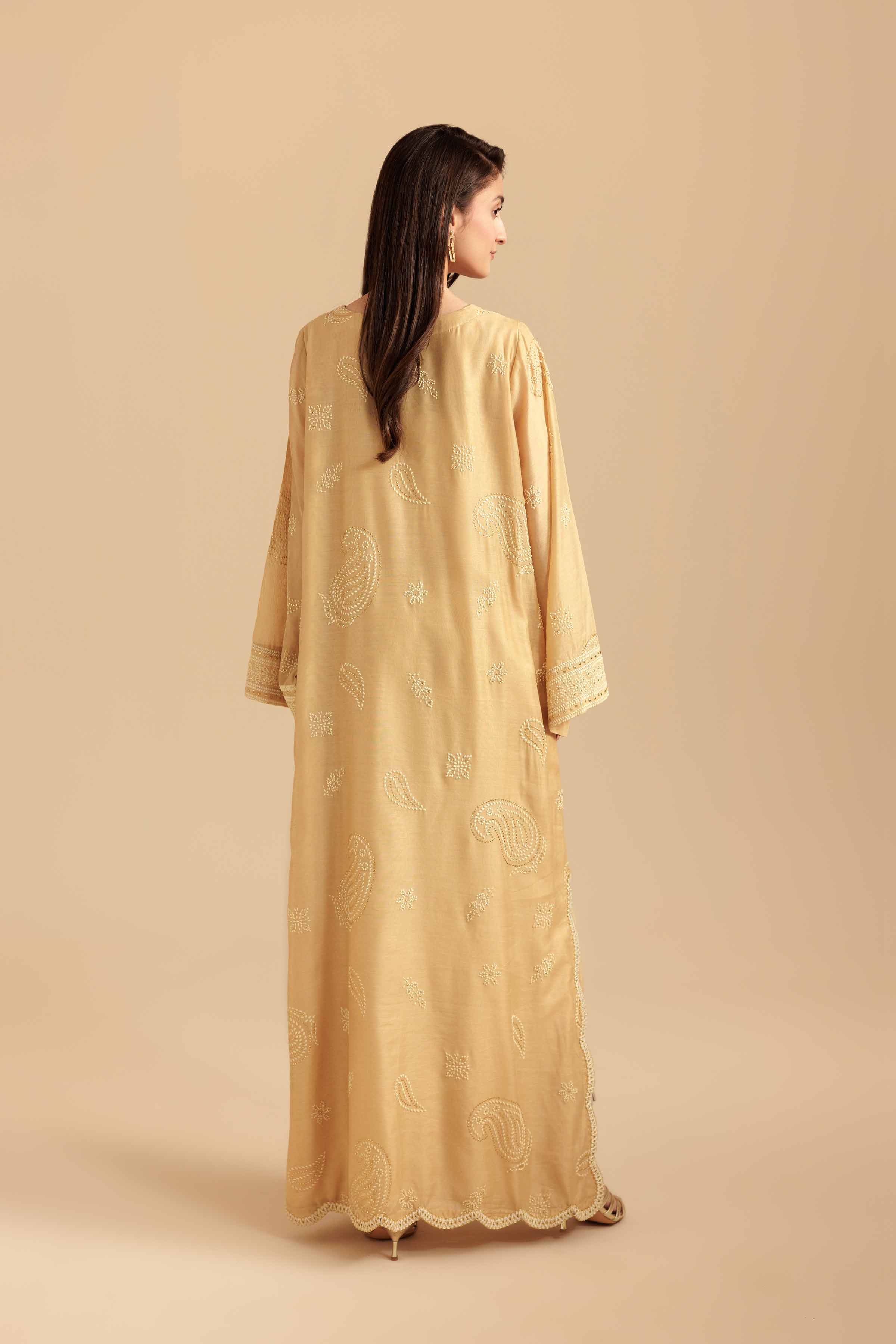 NishatUK - Beige Solids Mukesh 1-piece ready to wear Shirt