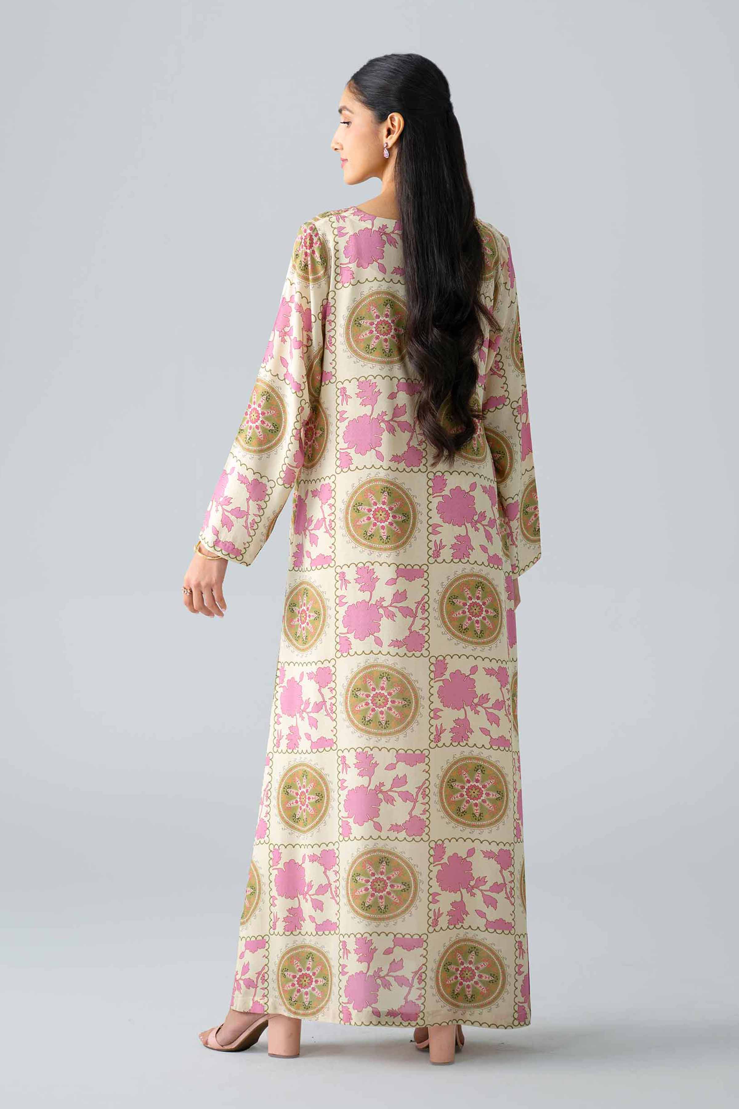 Nishat UK - Multi Printed Dobby 1 Piece ready to wear long dress