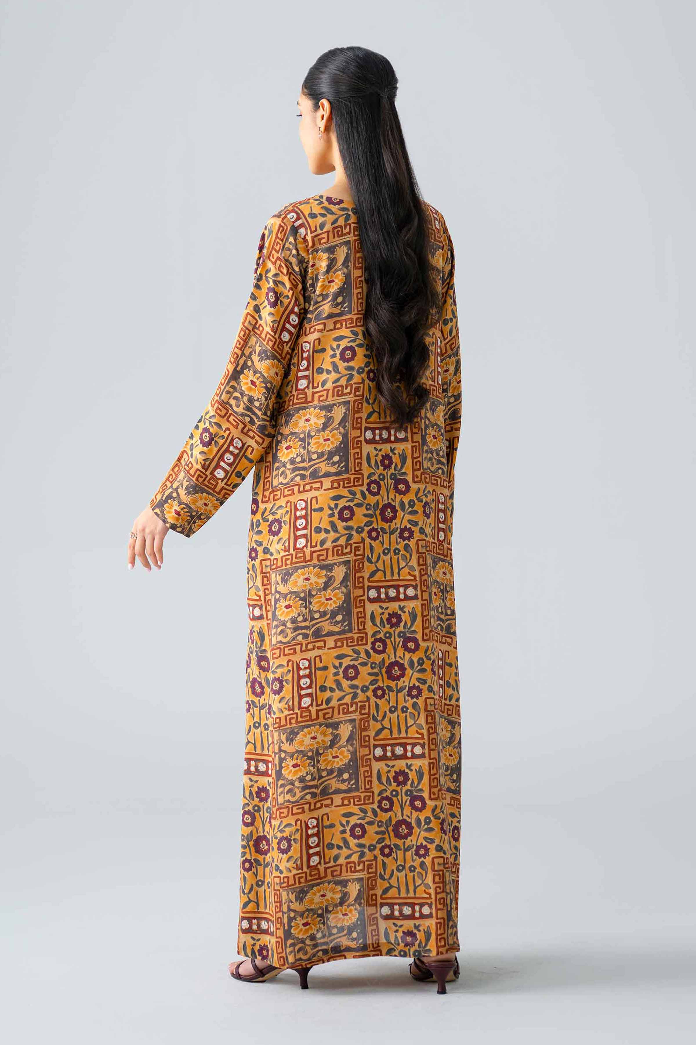Nishat UK - Multi Printed Dobby 1 Piece ready to wear long dress