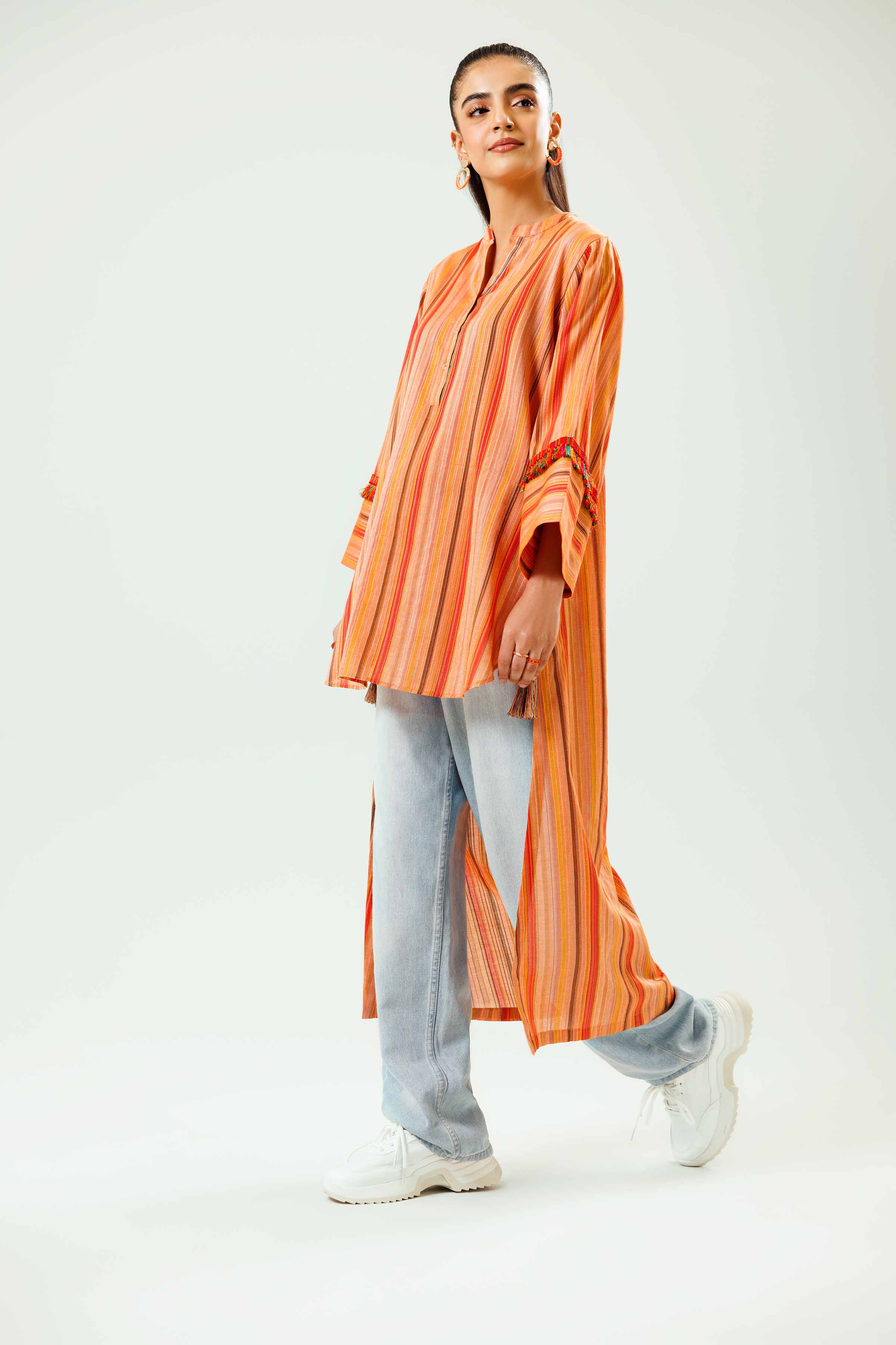 NishatUK - Orange Printed Jacquard 1-piece ready to wear Shirt