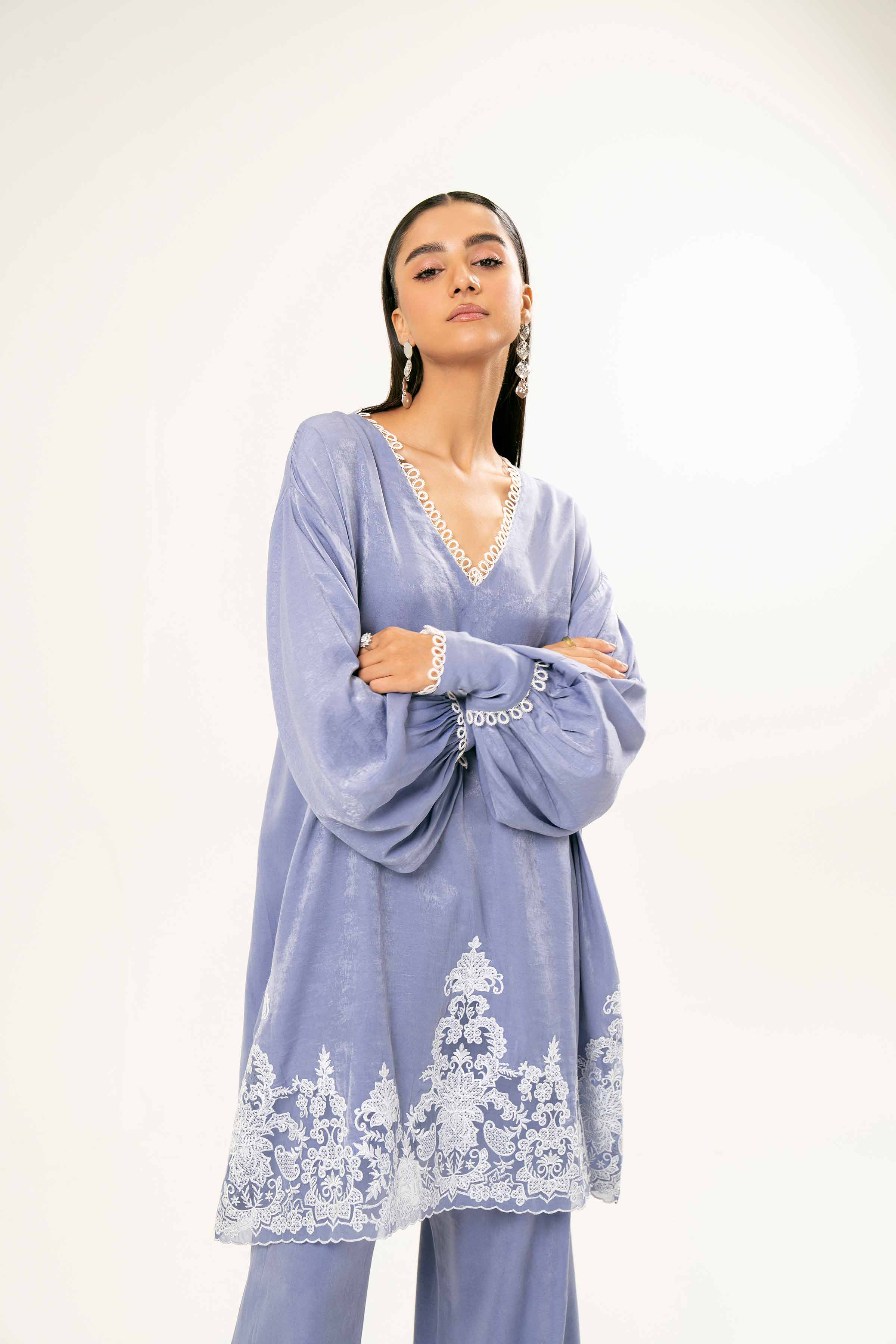 NishatUK - Brown Embroidered   Yarn Dyed 2-piece ready to wear Dress