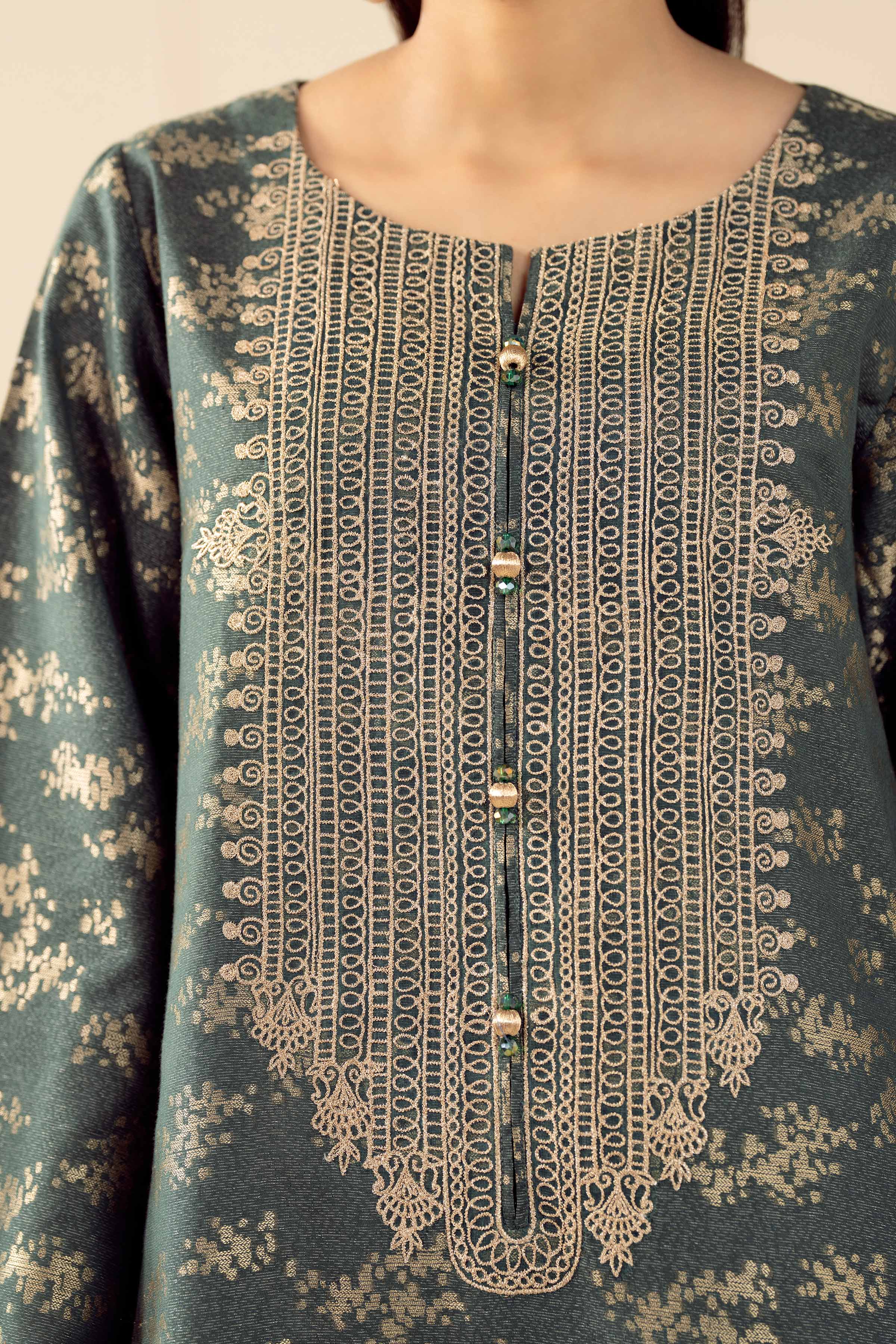 NishatUK - Green Embroidered Jacquard 1-piece ready to wear Shirt
