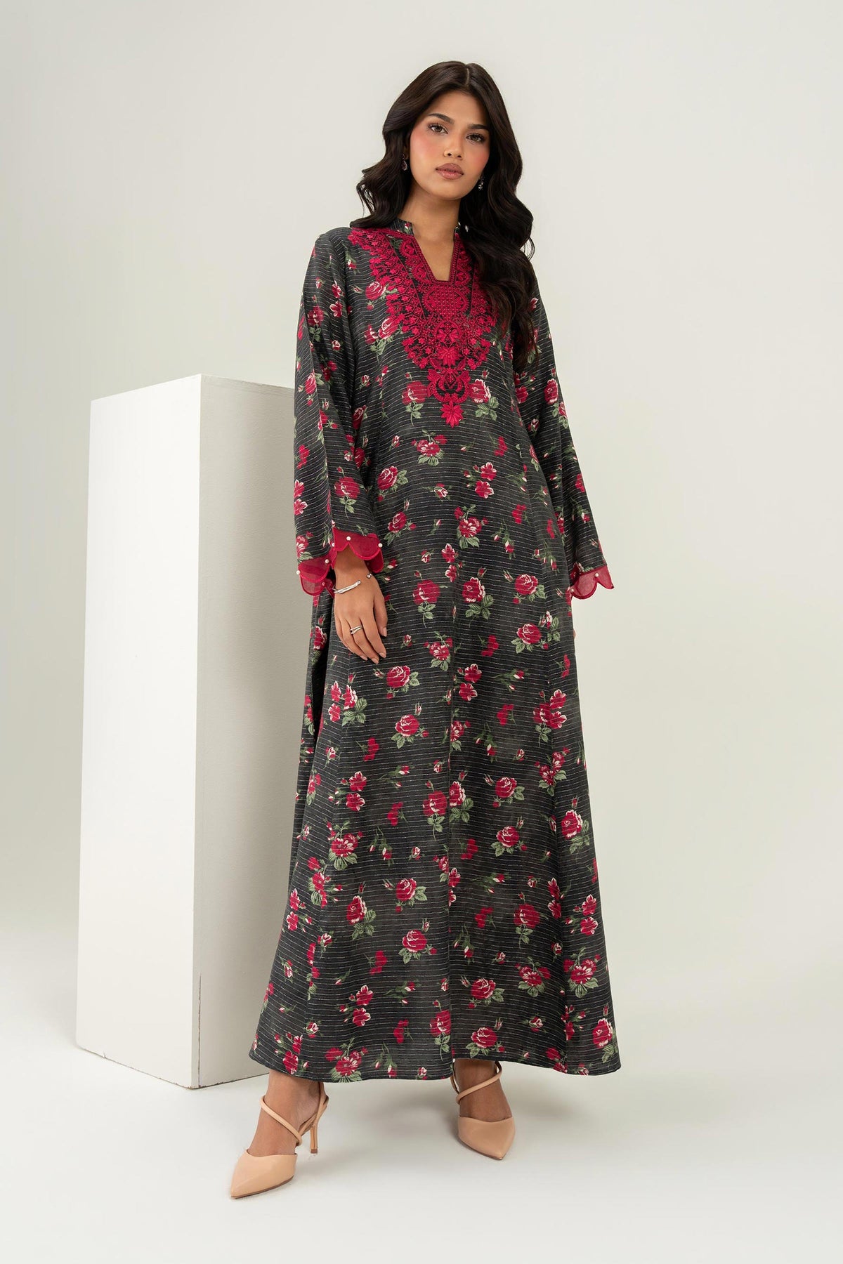 Nishat UK - Black Embroidered Fancy Weft 1 Piece ready to wear 