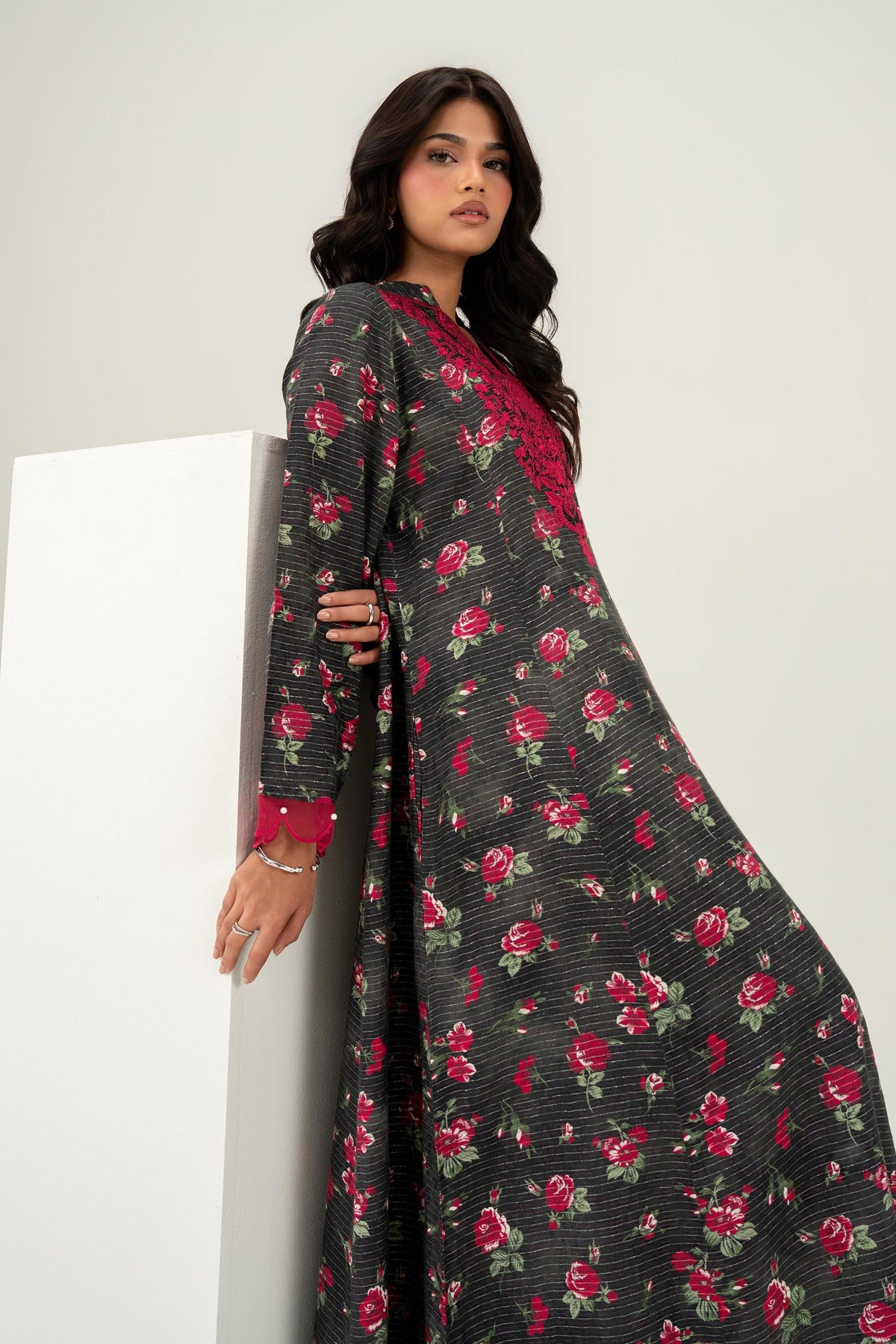 Nishat UK - Black Embroidered Fancy Weft 1 Piece ready to wear 