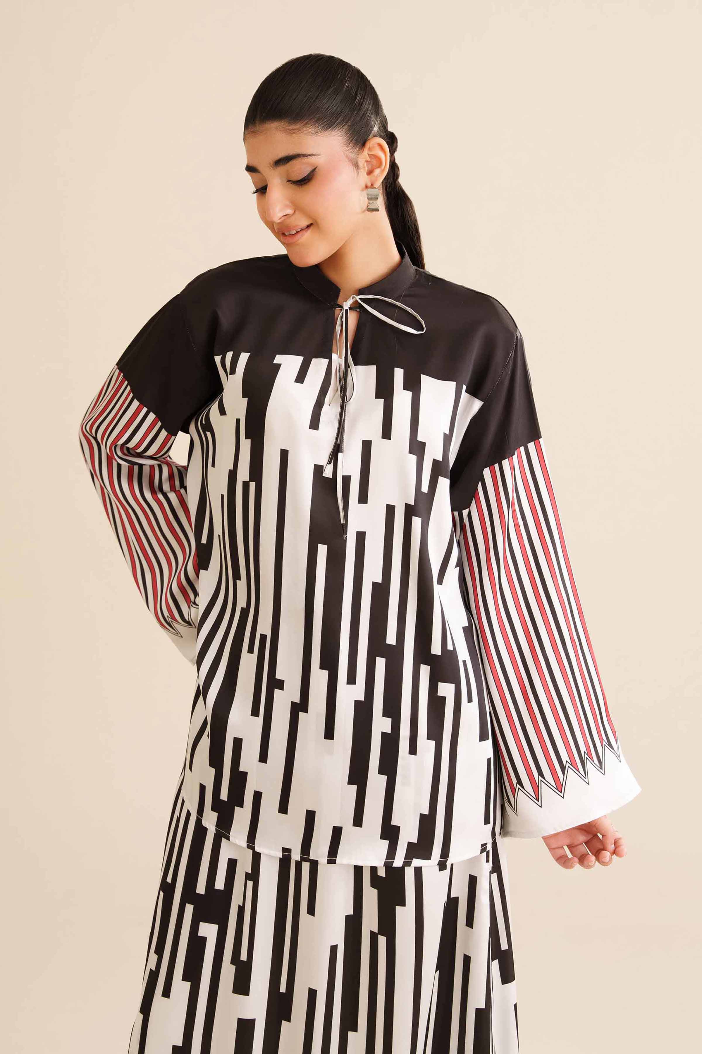 NishatUK - Off White Printed Silk 2-piece ready to wear Dress