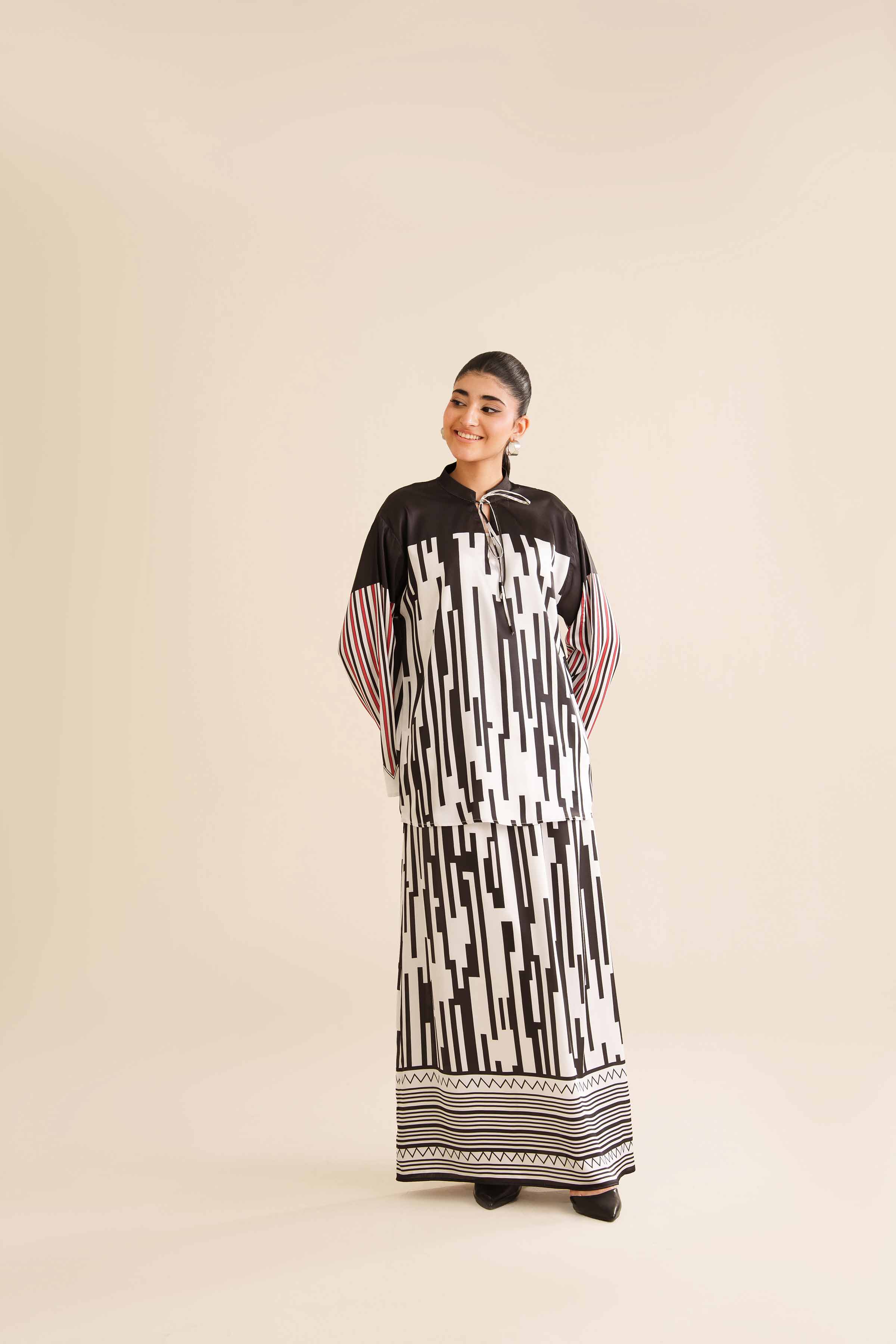 NishatUK - Off White Printed Silk 2-piece ready to wear Dress