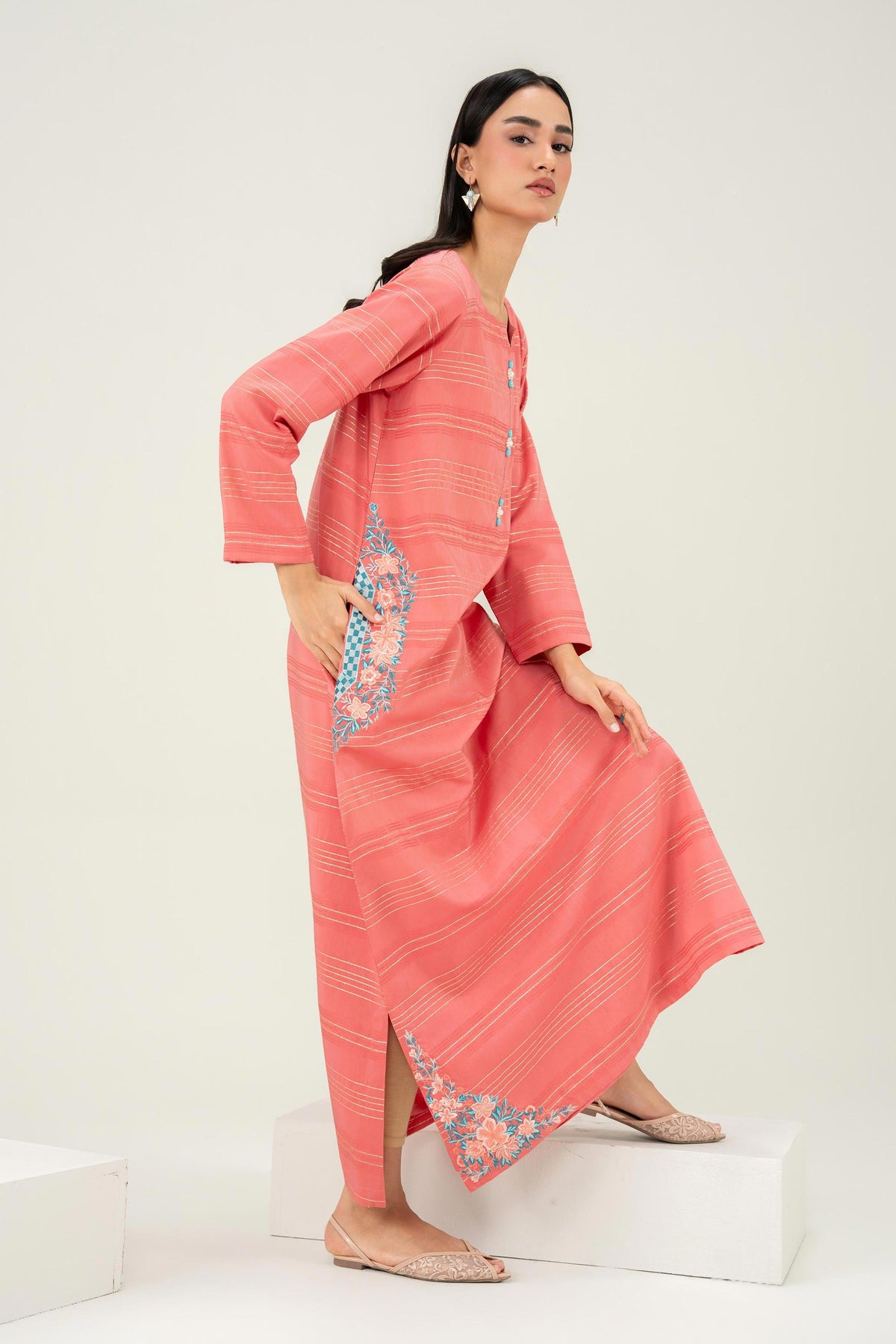 Nishat UK - Orange Embroidered Fancy Gold 1 Piece ready to wear 