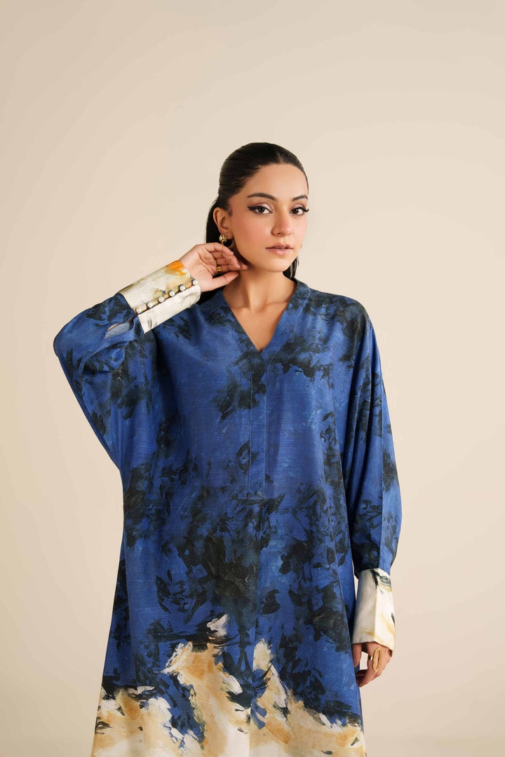 NishatUK - Blue  Silk 1-piece ready to wear Long Dress