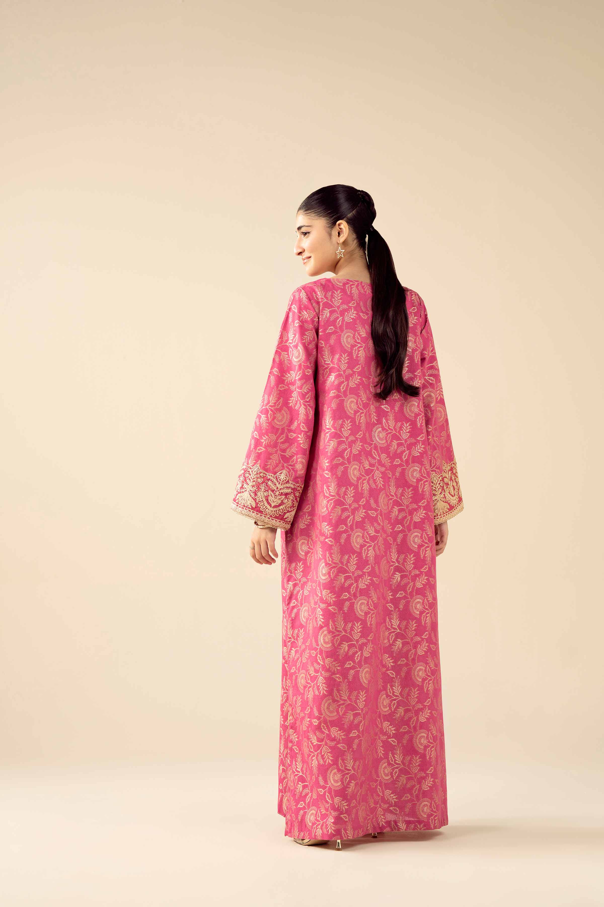 NishatUK - Pink Embroidered Jacquard 1-piece ready to wear Shirt