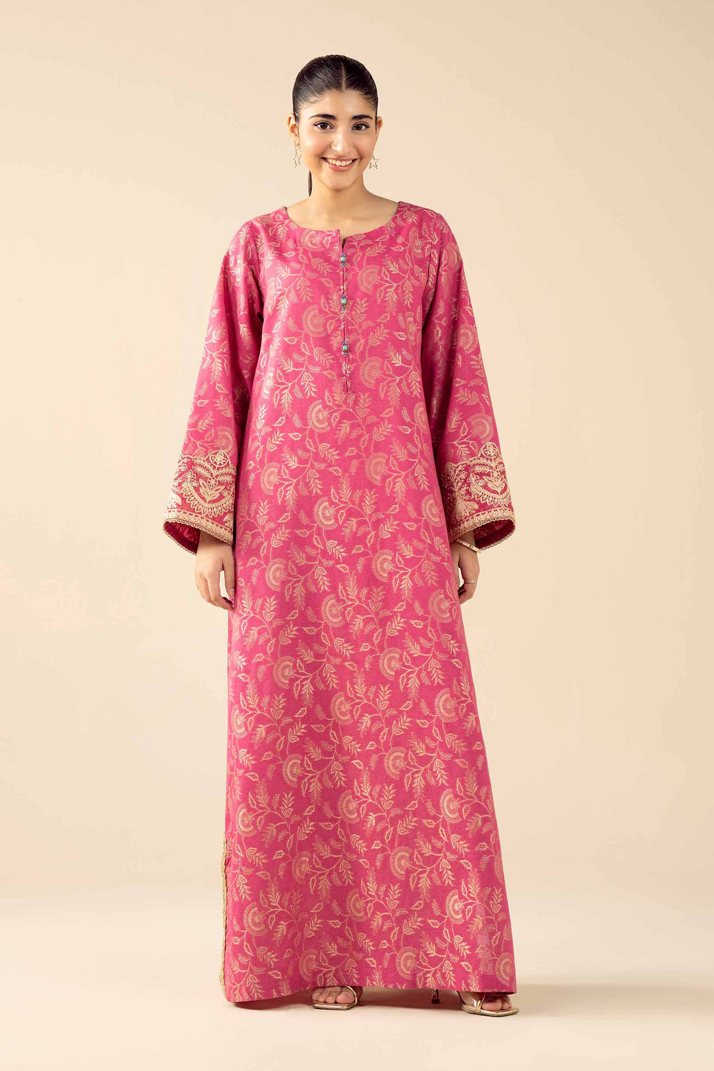 NishatUK - Pink Embroidered Jacquard 1-piece ready to wear Shirt
