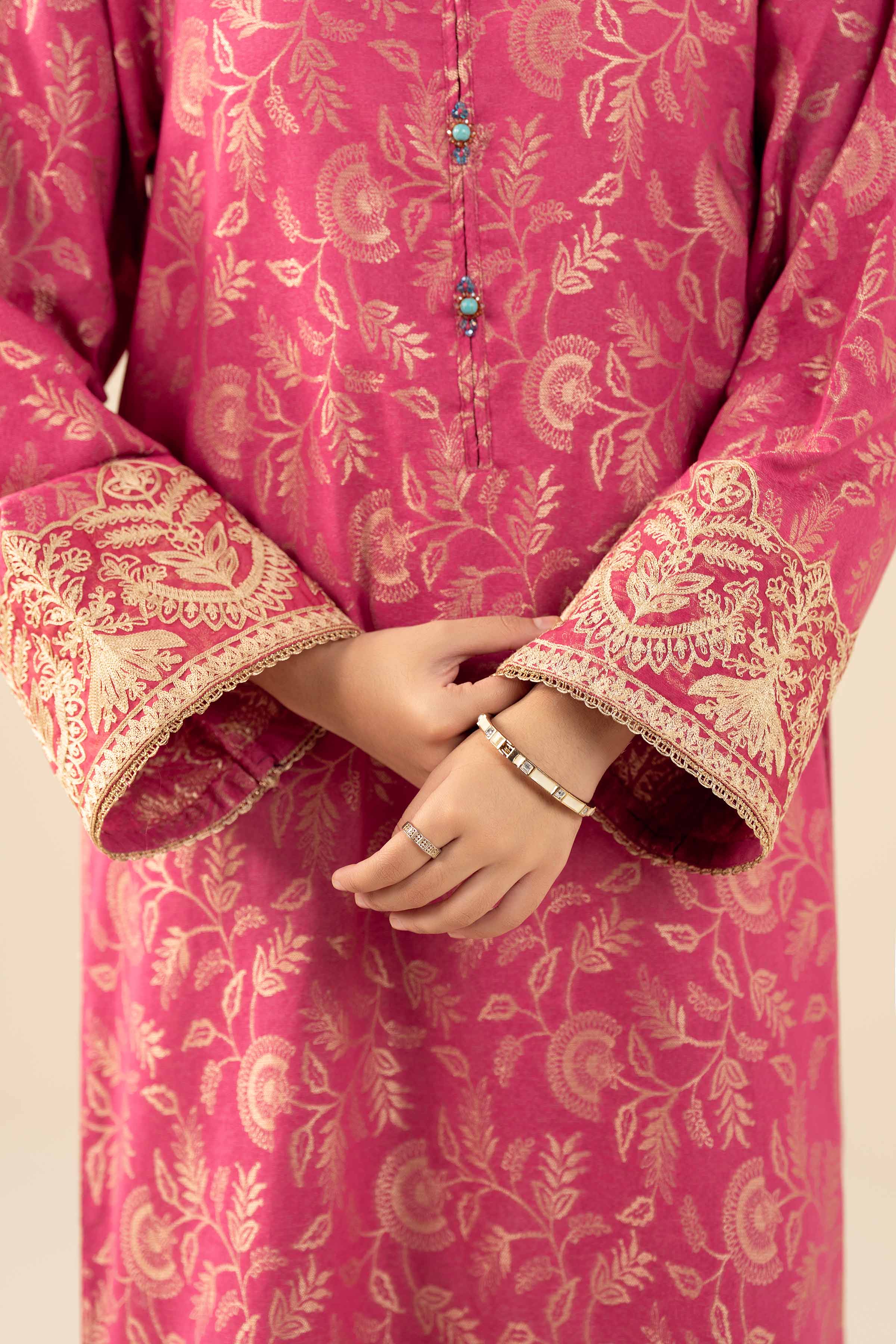 NishatUK - Pink Embroidered Jacquard 1-piece ready to wear Shirt