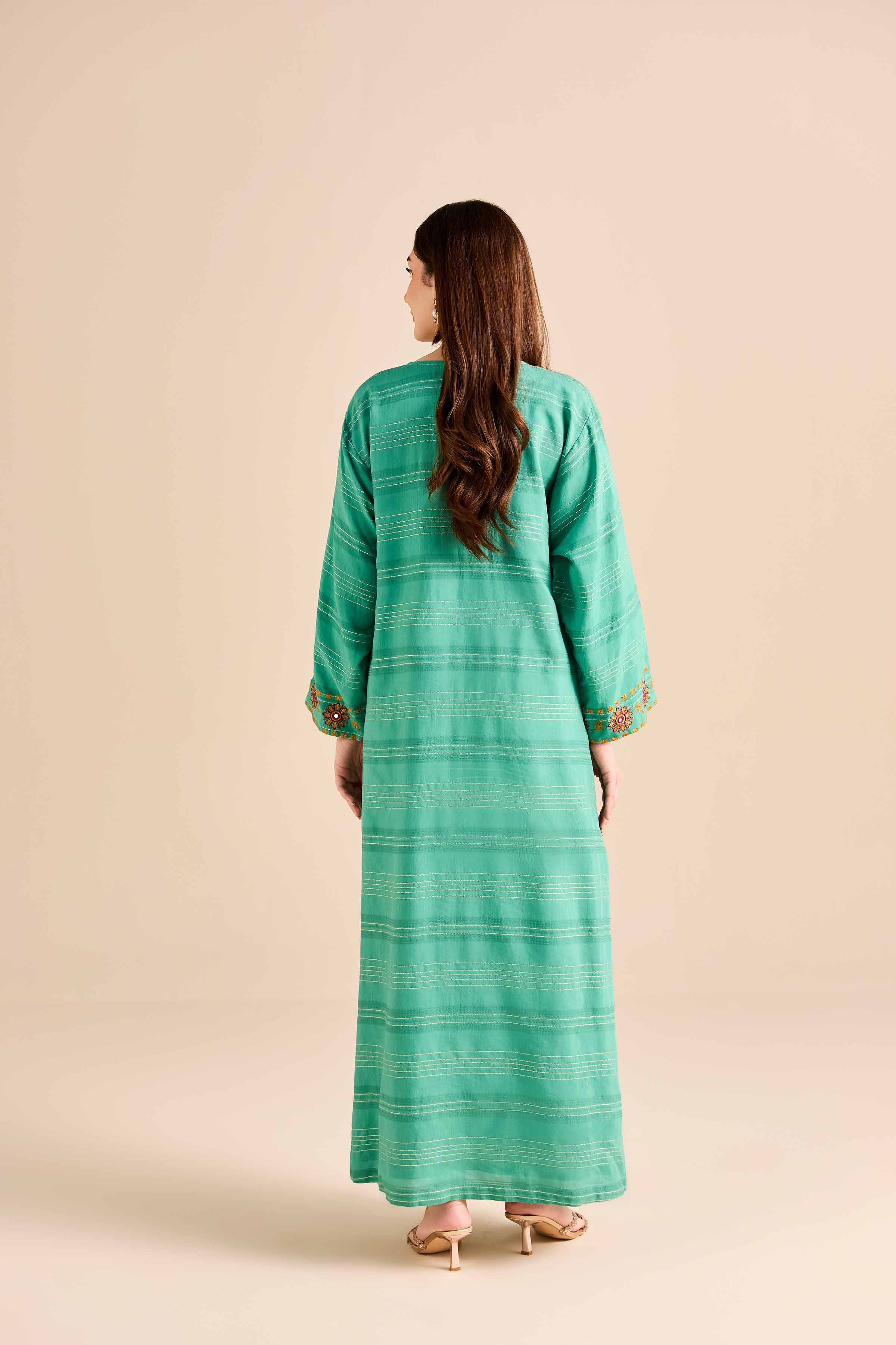 NishatUK - Green Embroidered Fancy Gold 1-piece ready to wear Shirt