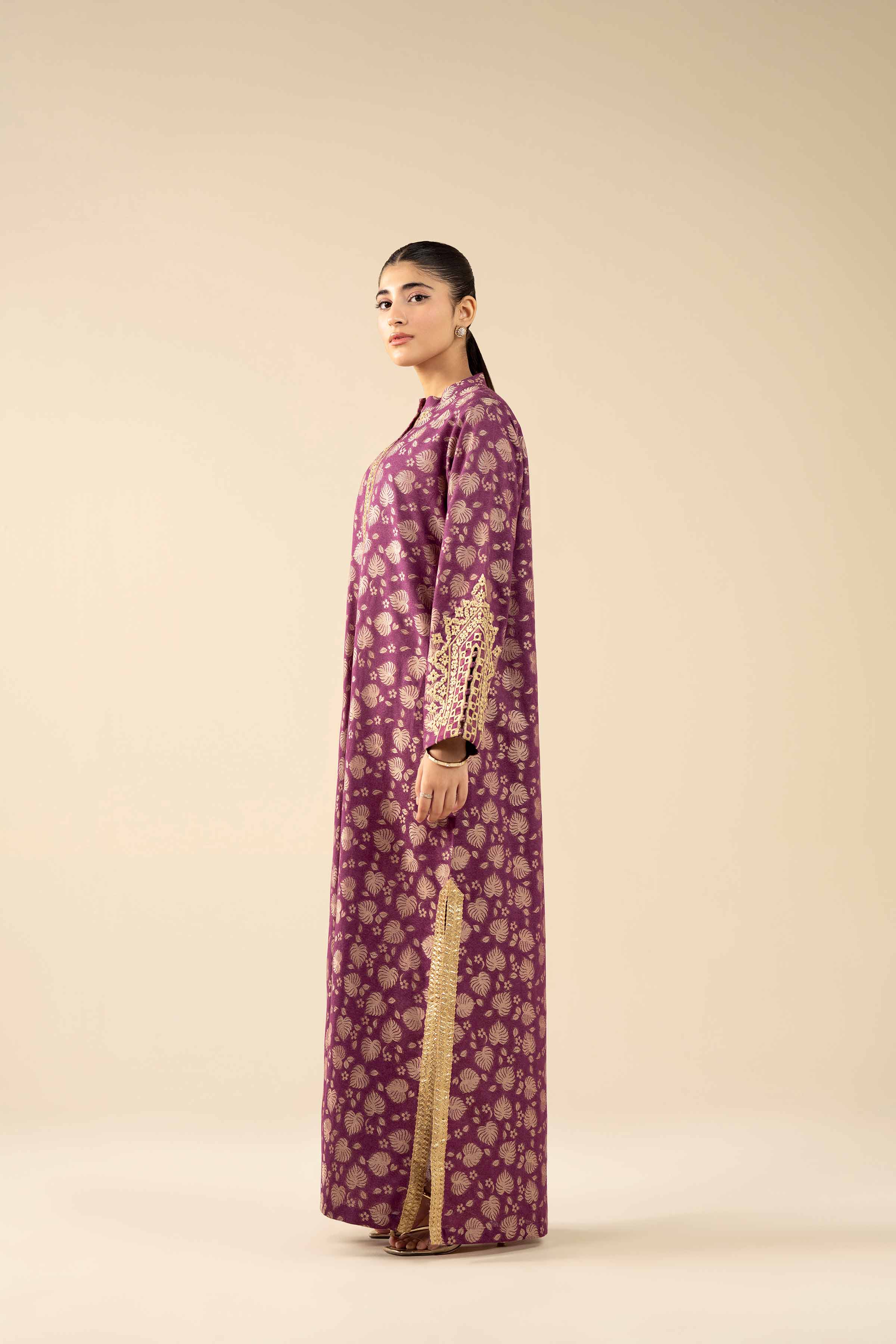 NishatUK - Purple Embroidered Jacquard 1-piece ready to wear Shirt
