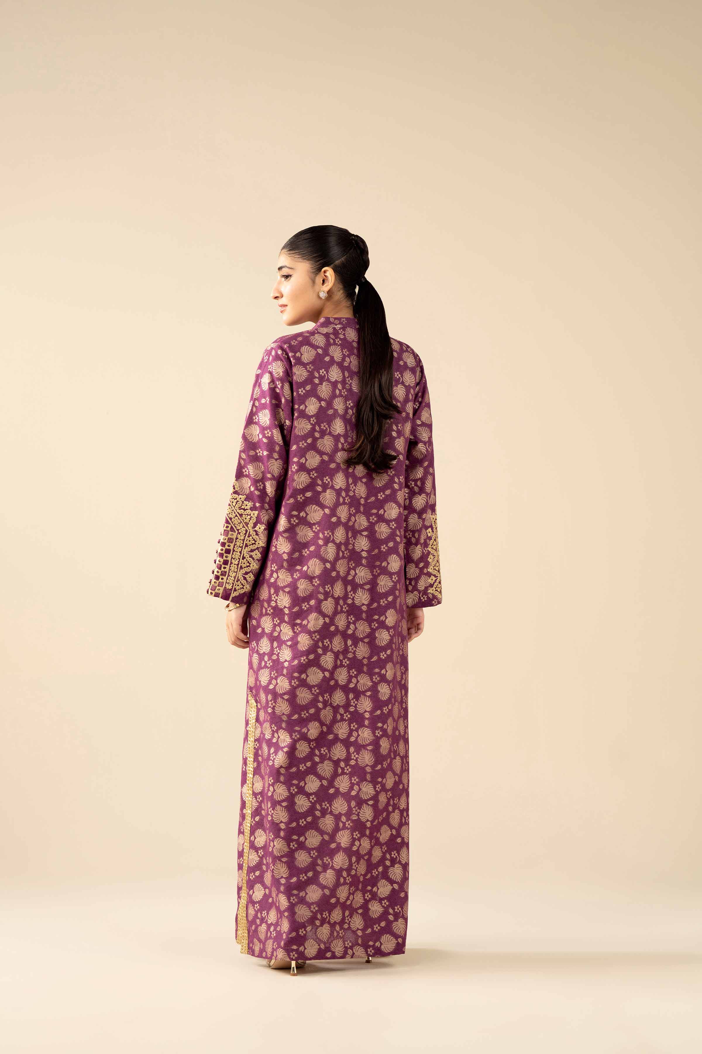 NishatUK - Purple Embroidered Jacquard 1-piece ready to wear Shirt