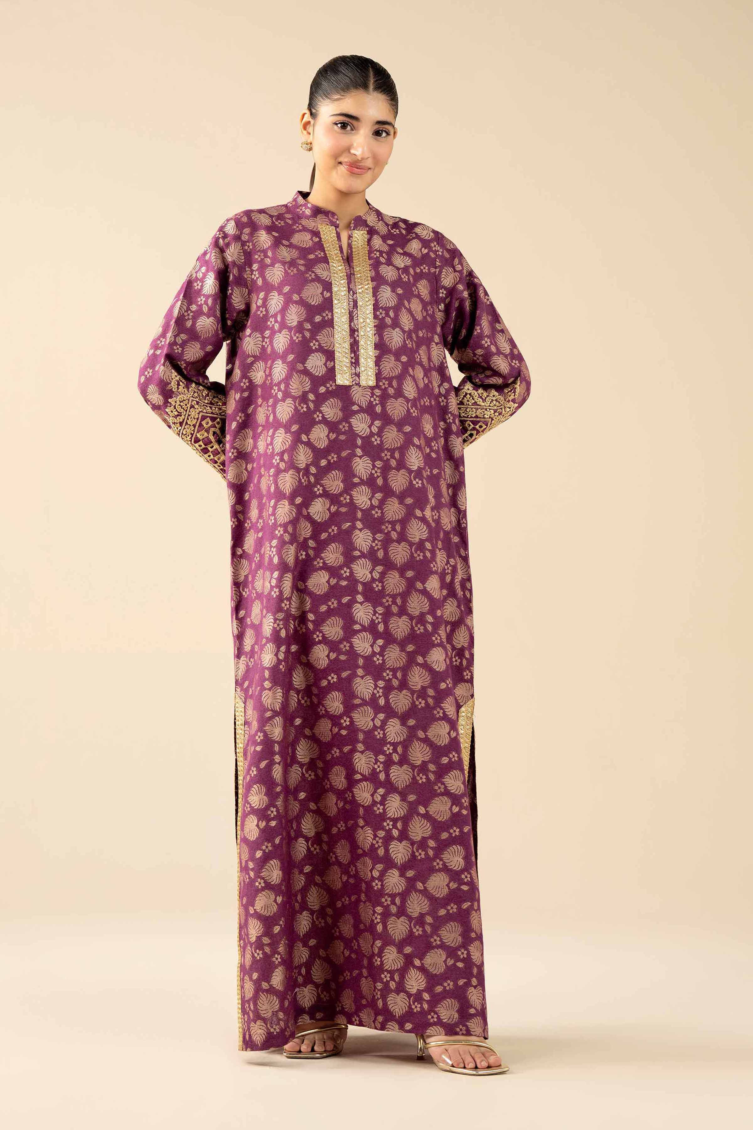 NishatUK - Purple Embroidered Jacquard 1-piece ready to wear Shirt