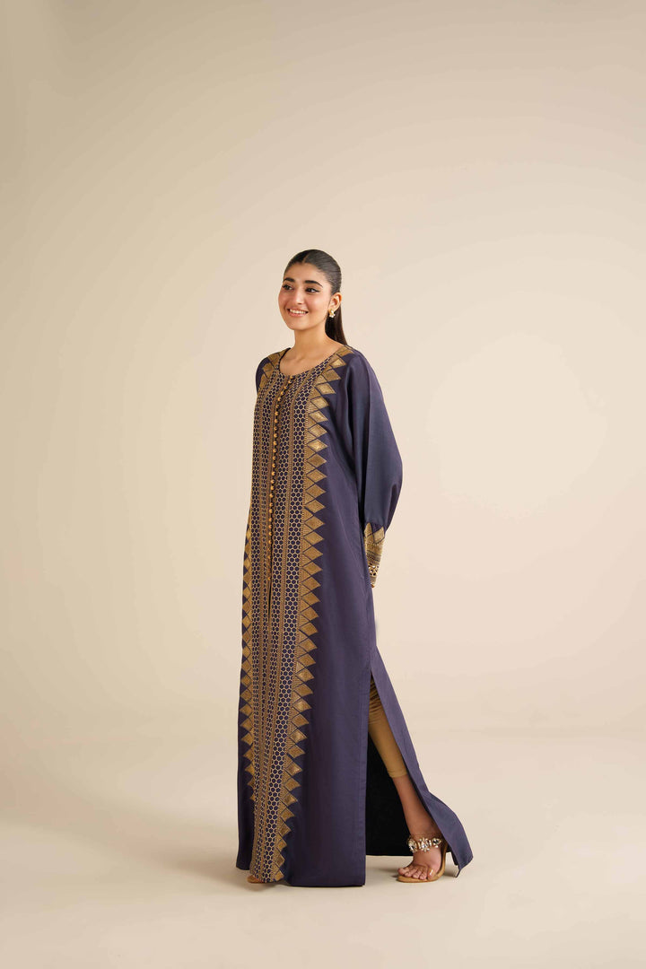 NishatUK - Blue Embroidered Silk 1-piece ready to wear Long Dress