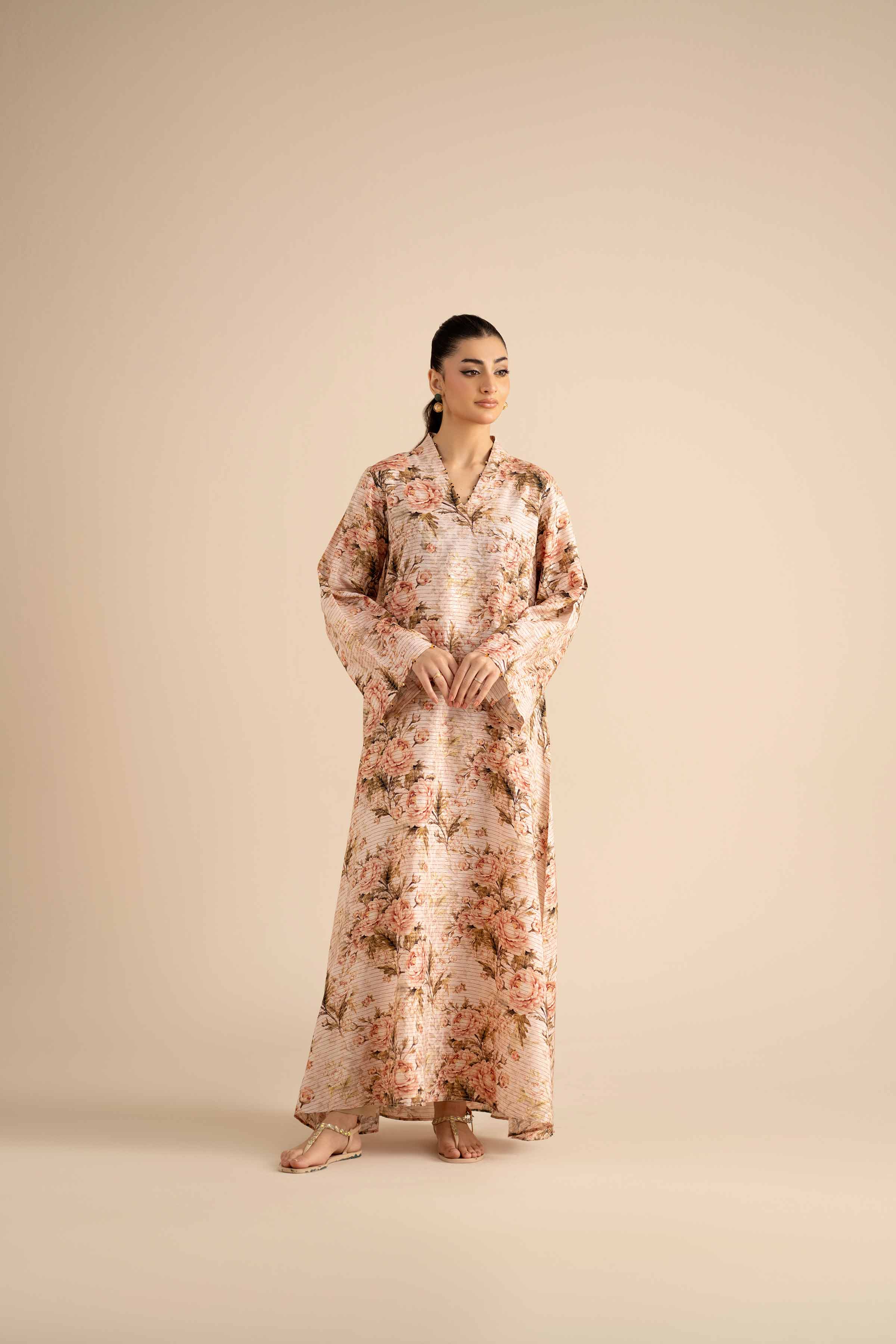 NishatUK - Beige Printed Fancy Weft 1-piece ready to wear Shirt