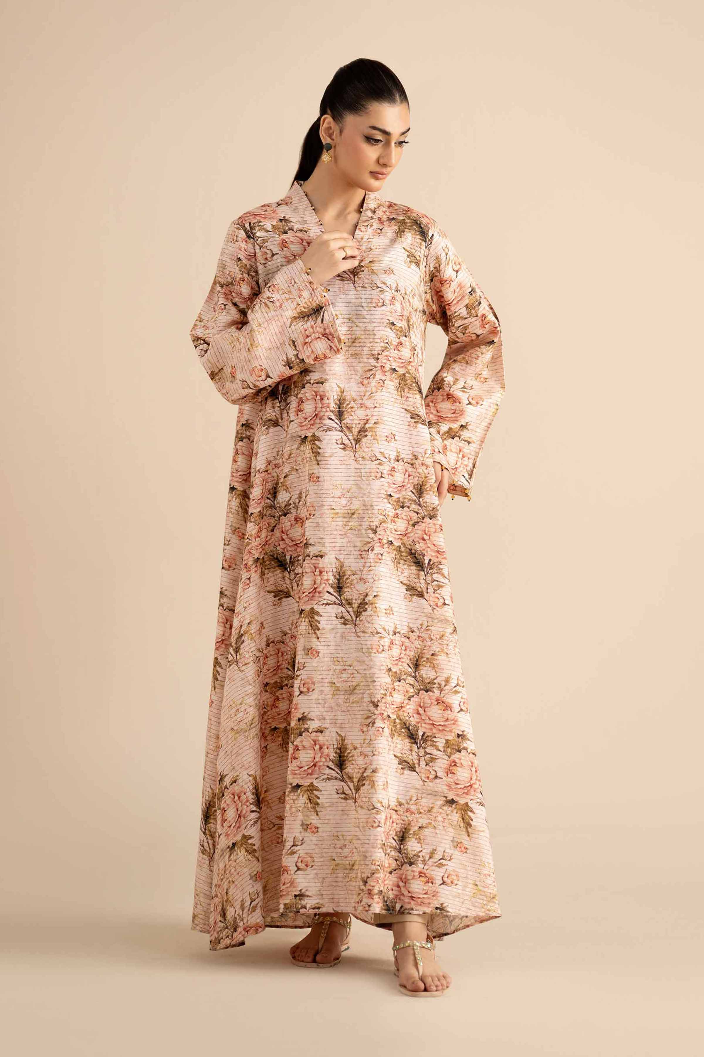 NishatUK - Beige Printed Fancy Weft 1-piece ready to wear Shirt