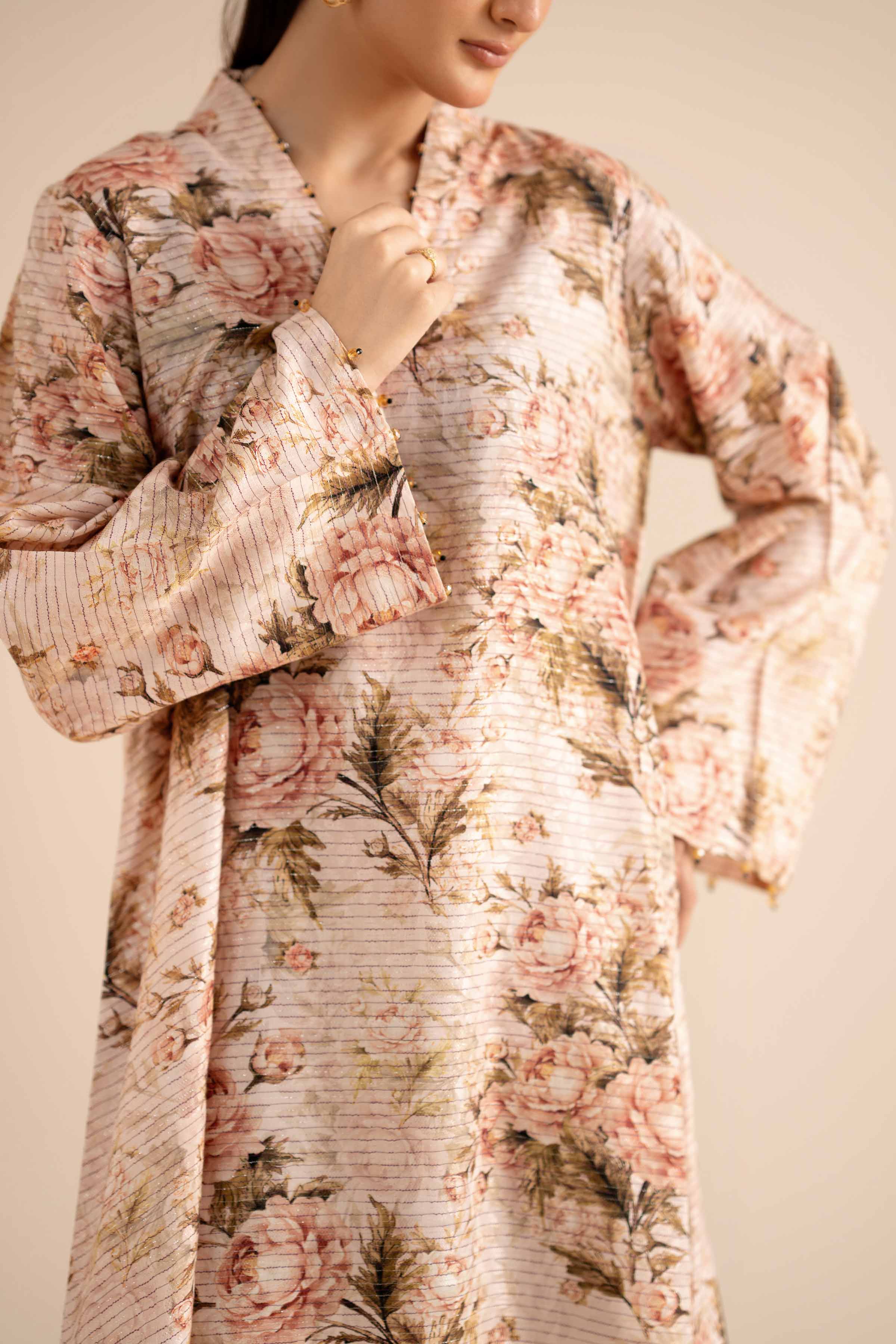 NishatUK - Beige Printed Fancy Weft 1-piece ready to wear Shirt