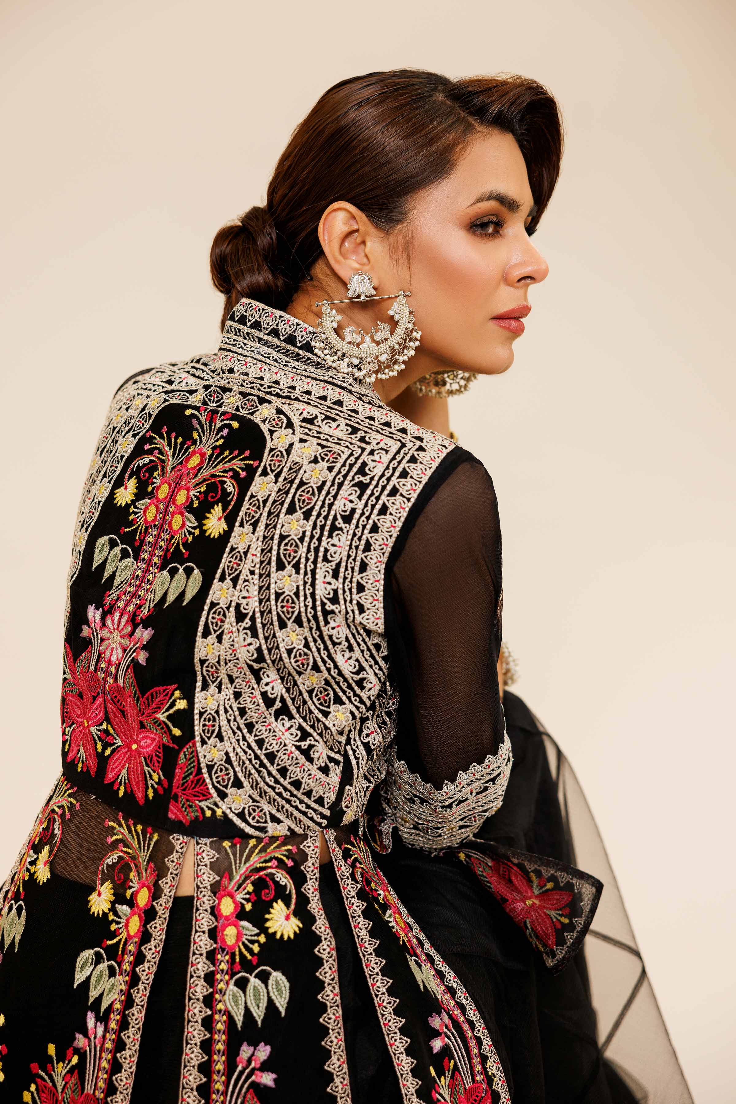 NishatUK - Brown Embroidered  Silk 2-piece ready to wear Dress