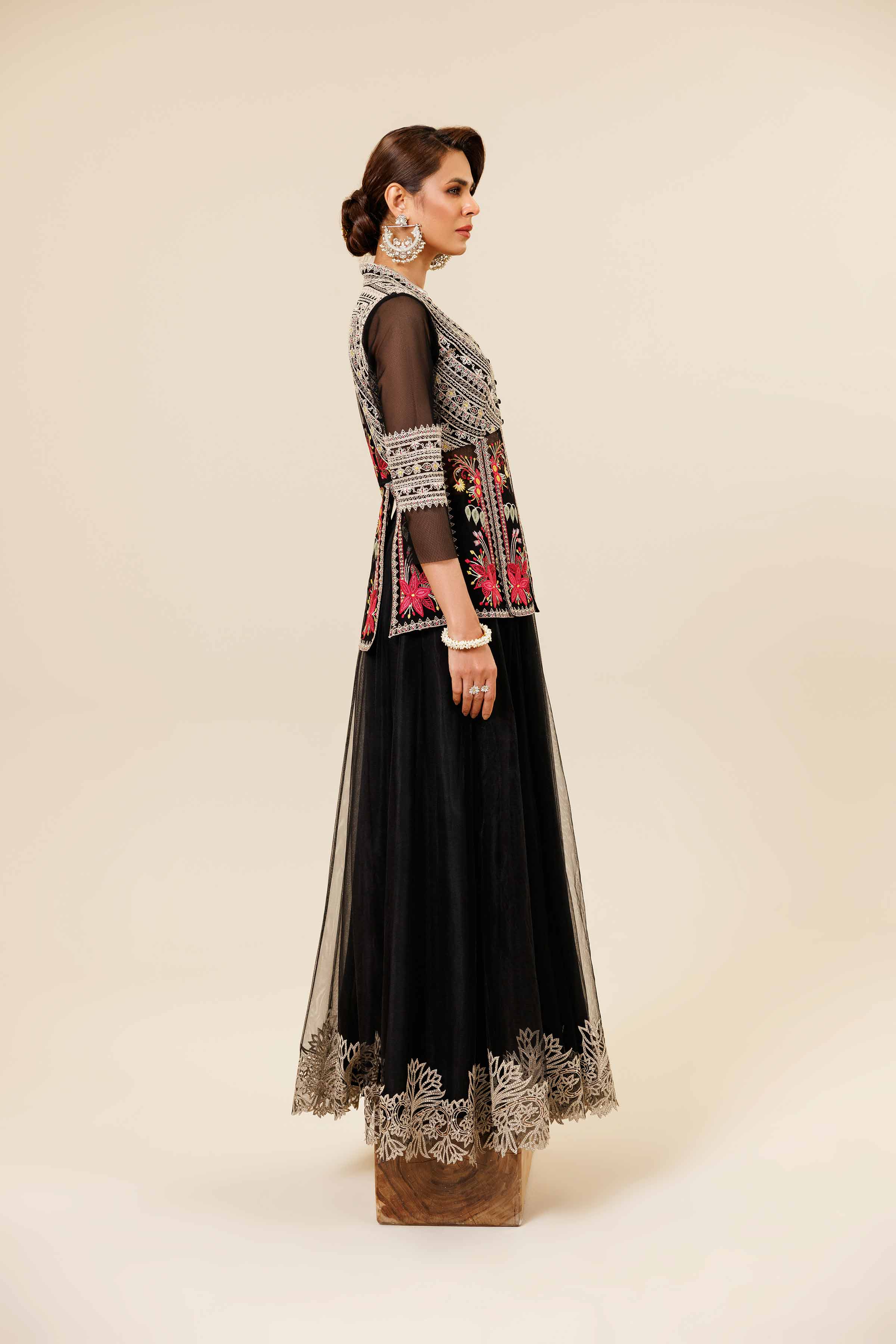NishatUK - Brown Embroidered  Silk 2-piece ready to wear Dress