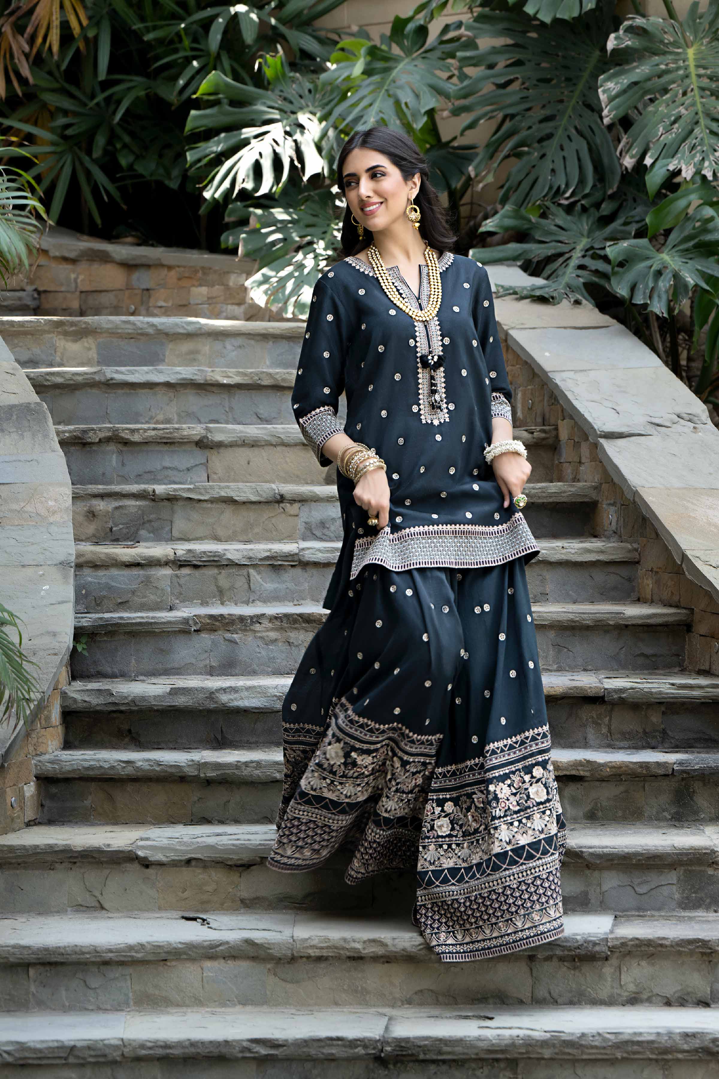 NishatUK - Brown Embroidered  Lawn 2-piece ready to wear Dress