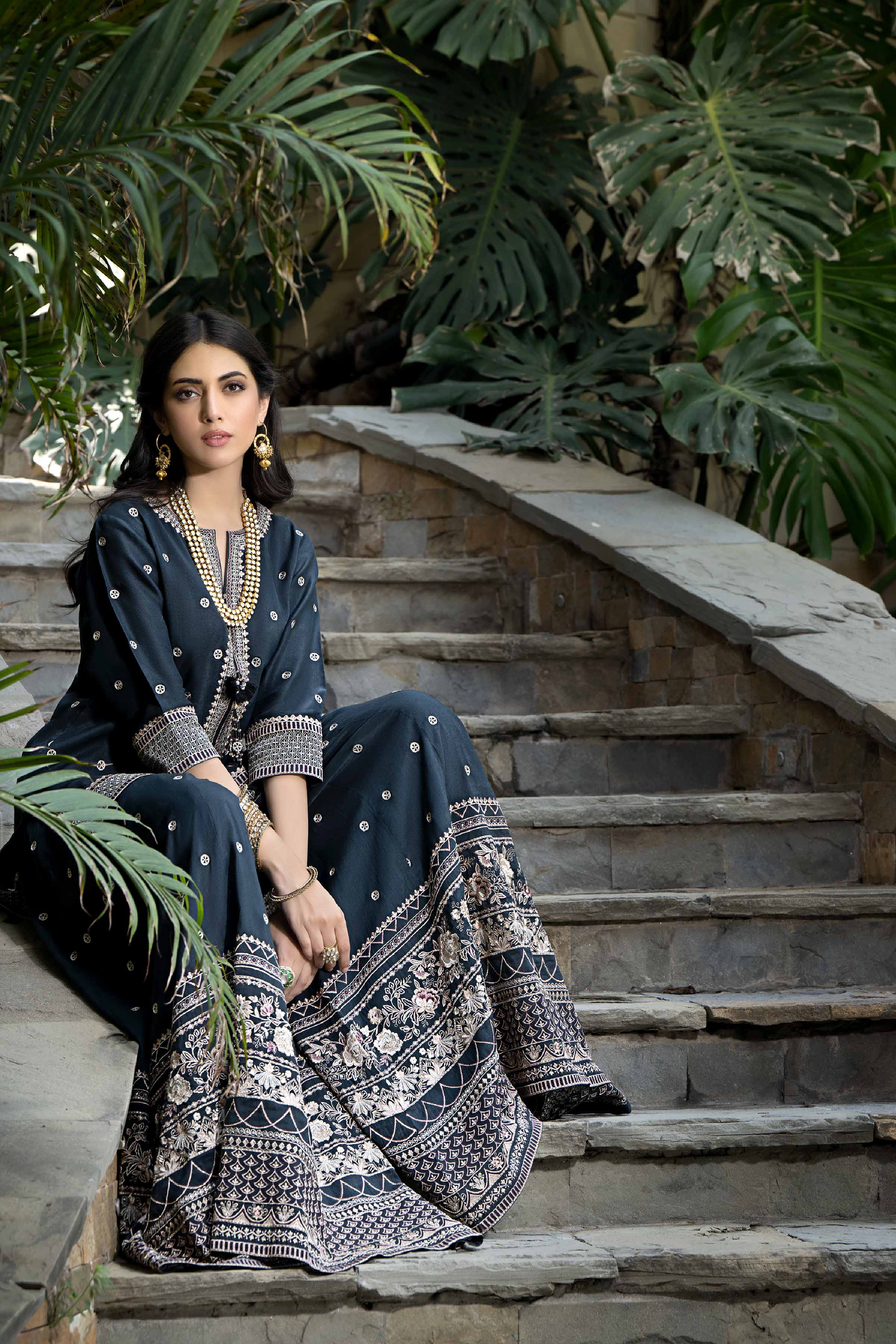 NishatUK - Brown Embroidered  Lawn 2-piece ready to wear Dress