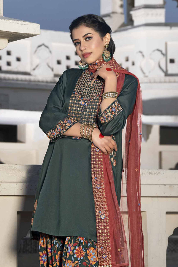 3 Piece - Embroidered Suit - KFE24-100