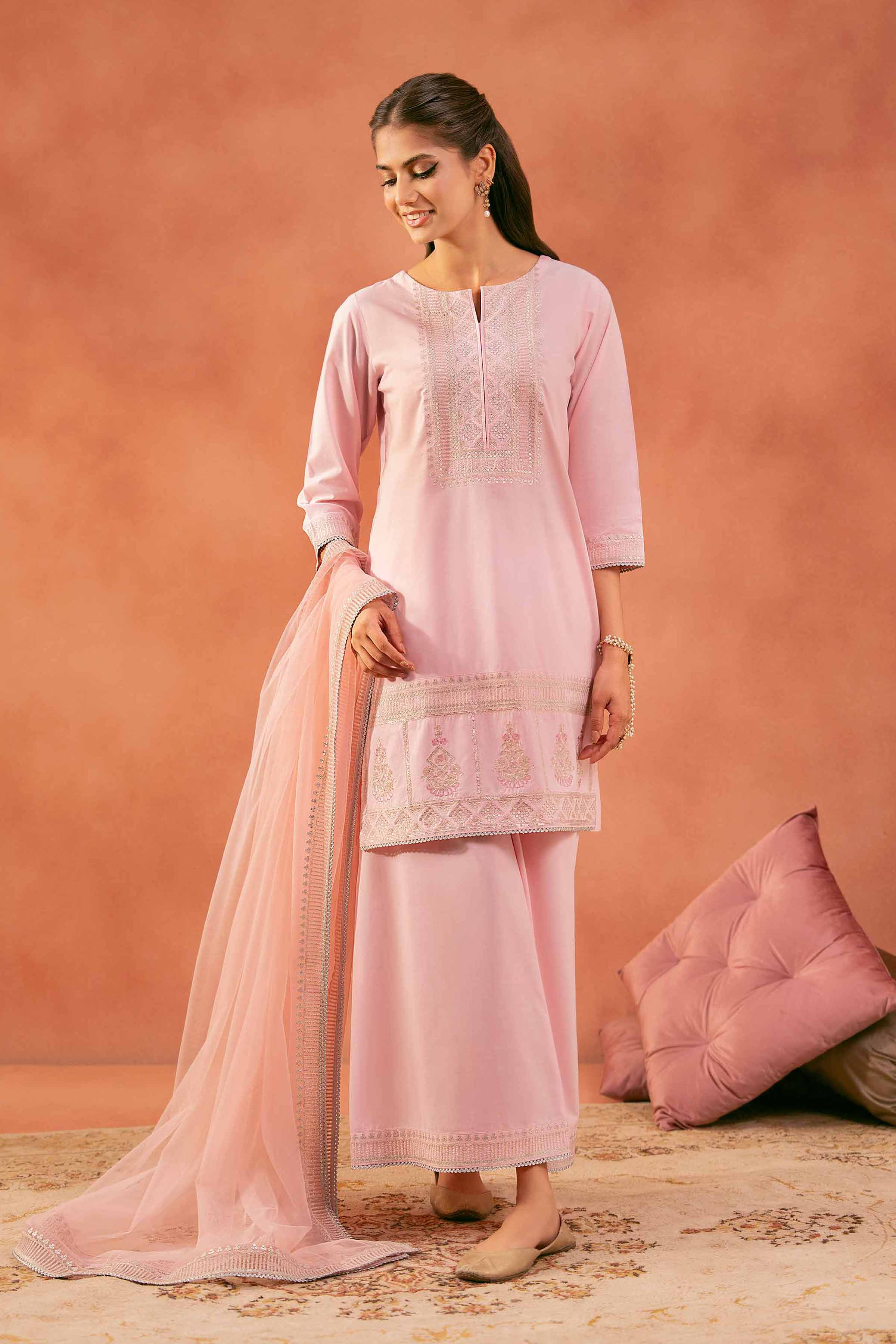 3 Piece - Embroidered Suit - KFE25-160