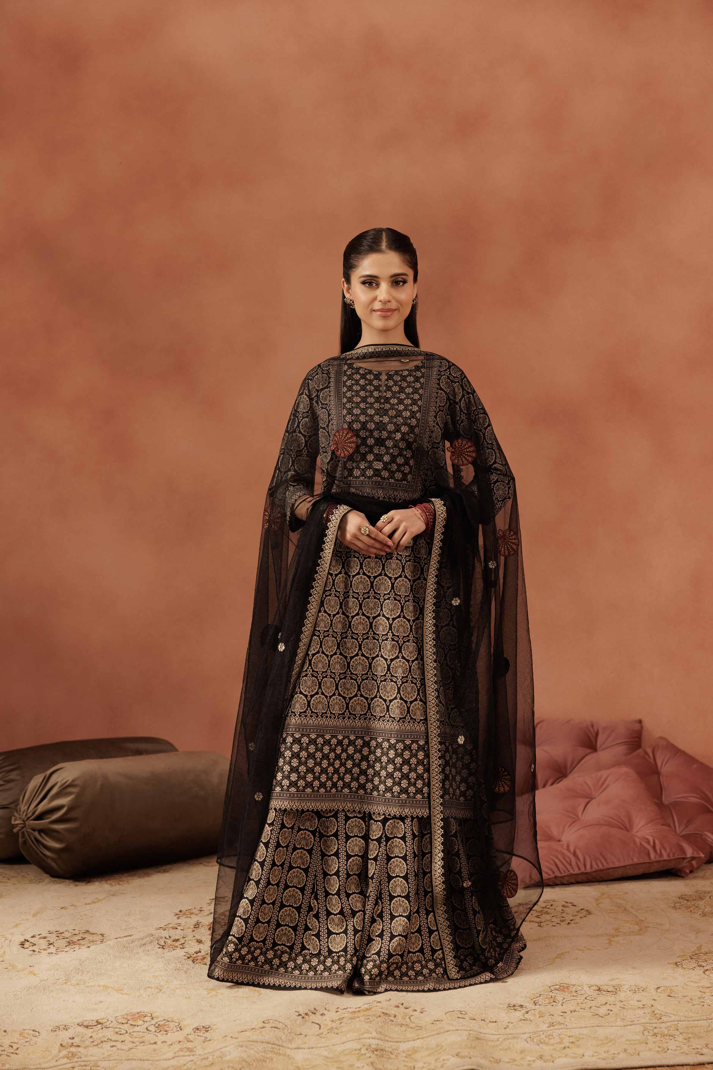 3 Piece - Printed Embroidered Suit - KFE25-173