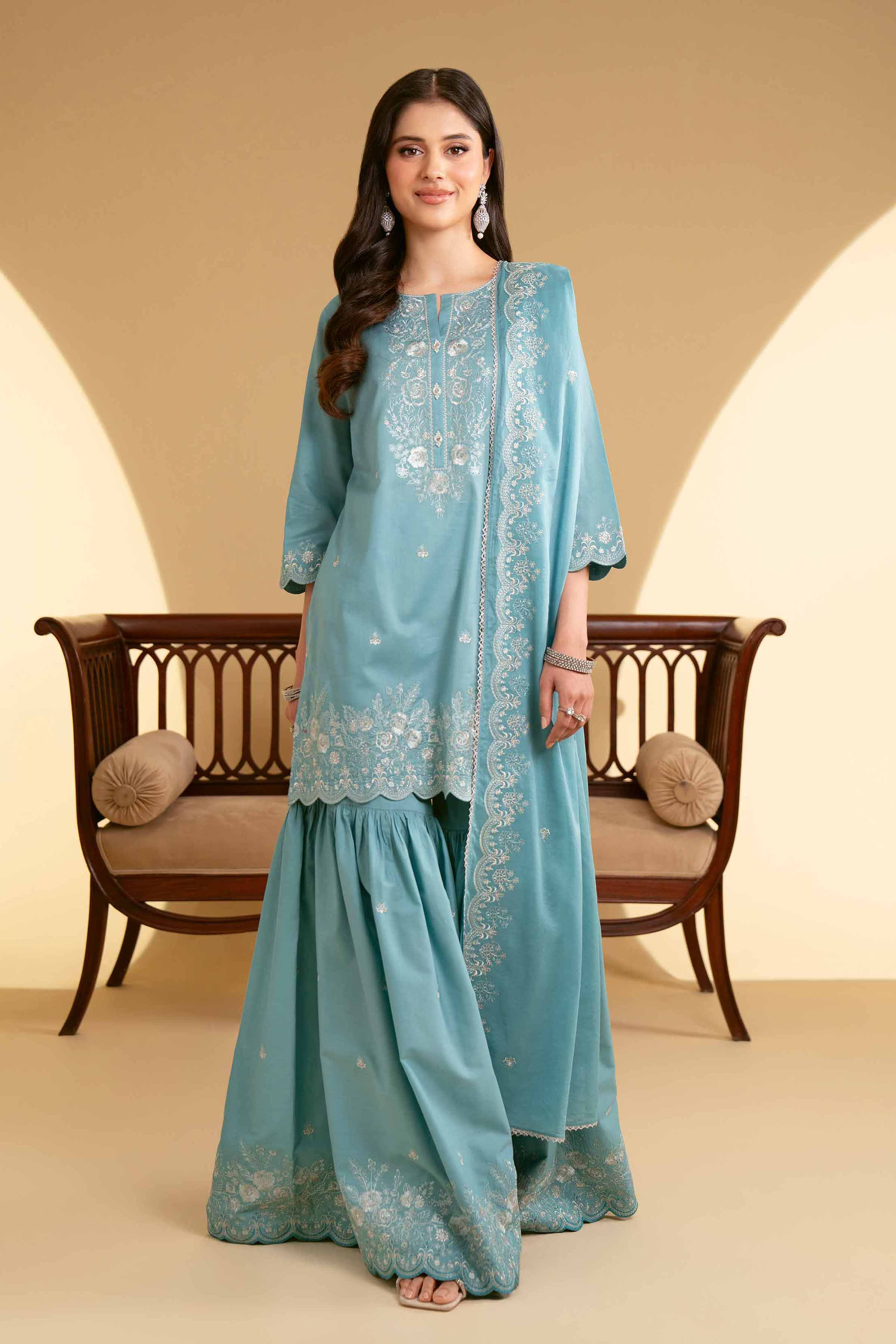 NishatUK - Ferozi Embroidered  Lawn 3-piece ready to wear Suit
