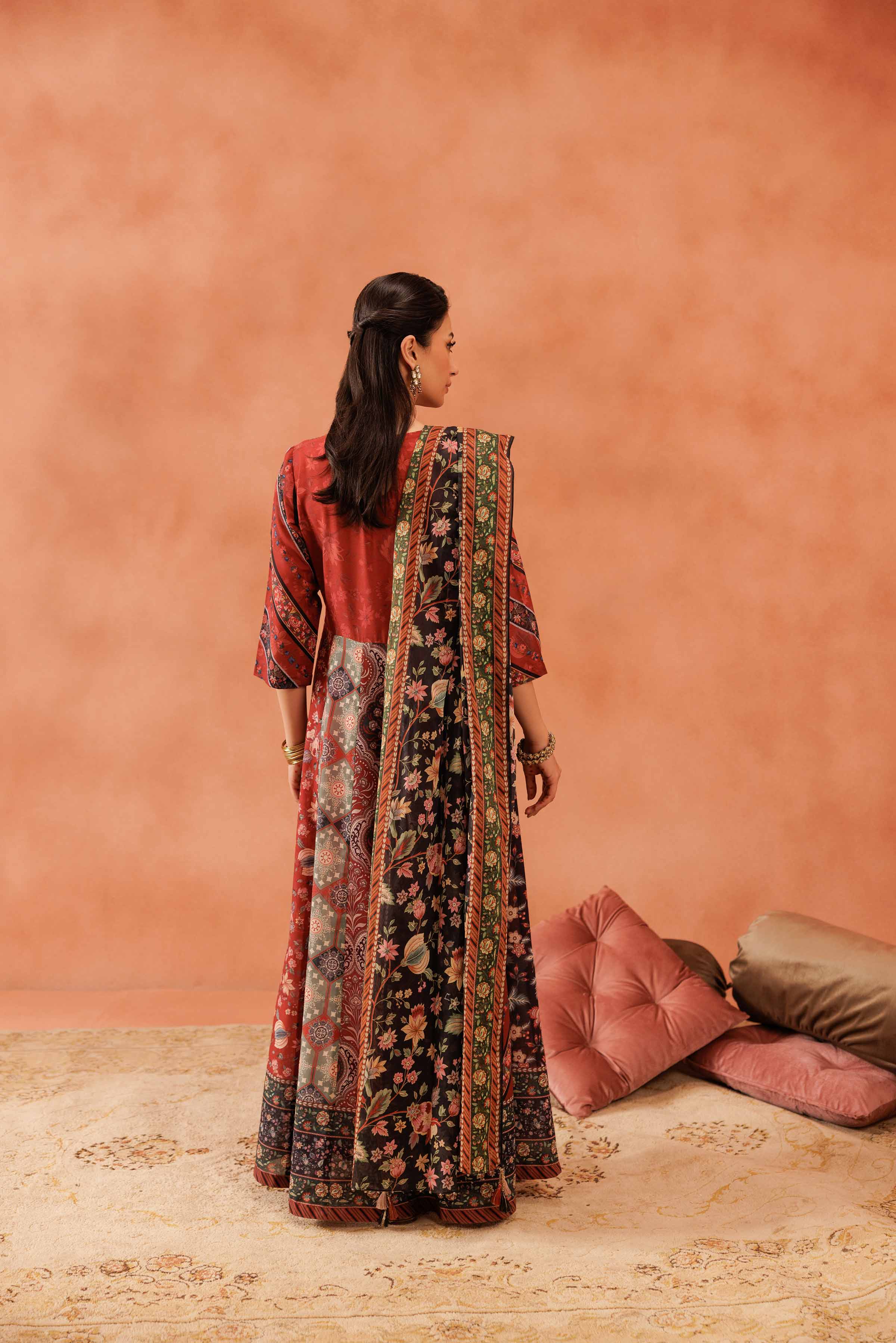 Nishat UK - Red Embroidered Lawn 2 Pieces READY TO WEAR - LUXURY Dress