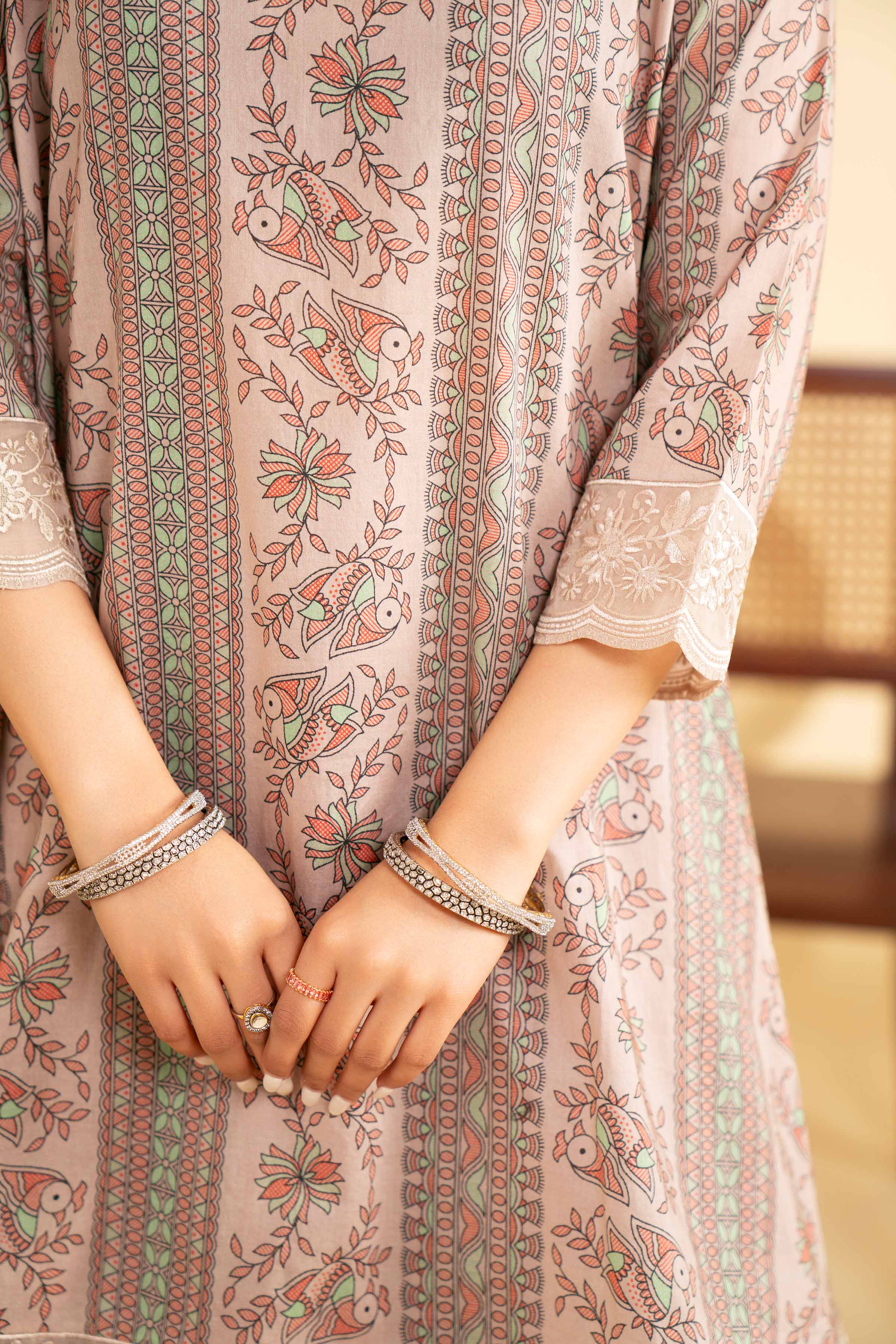 NishatUK - Tea Pink Embroidered  Lawn 3-piece ready to wear Suit