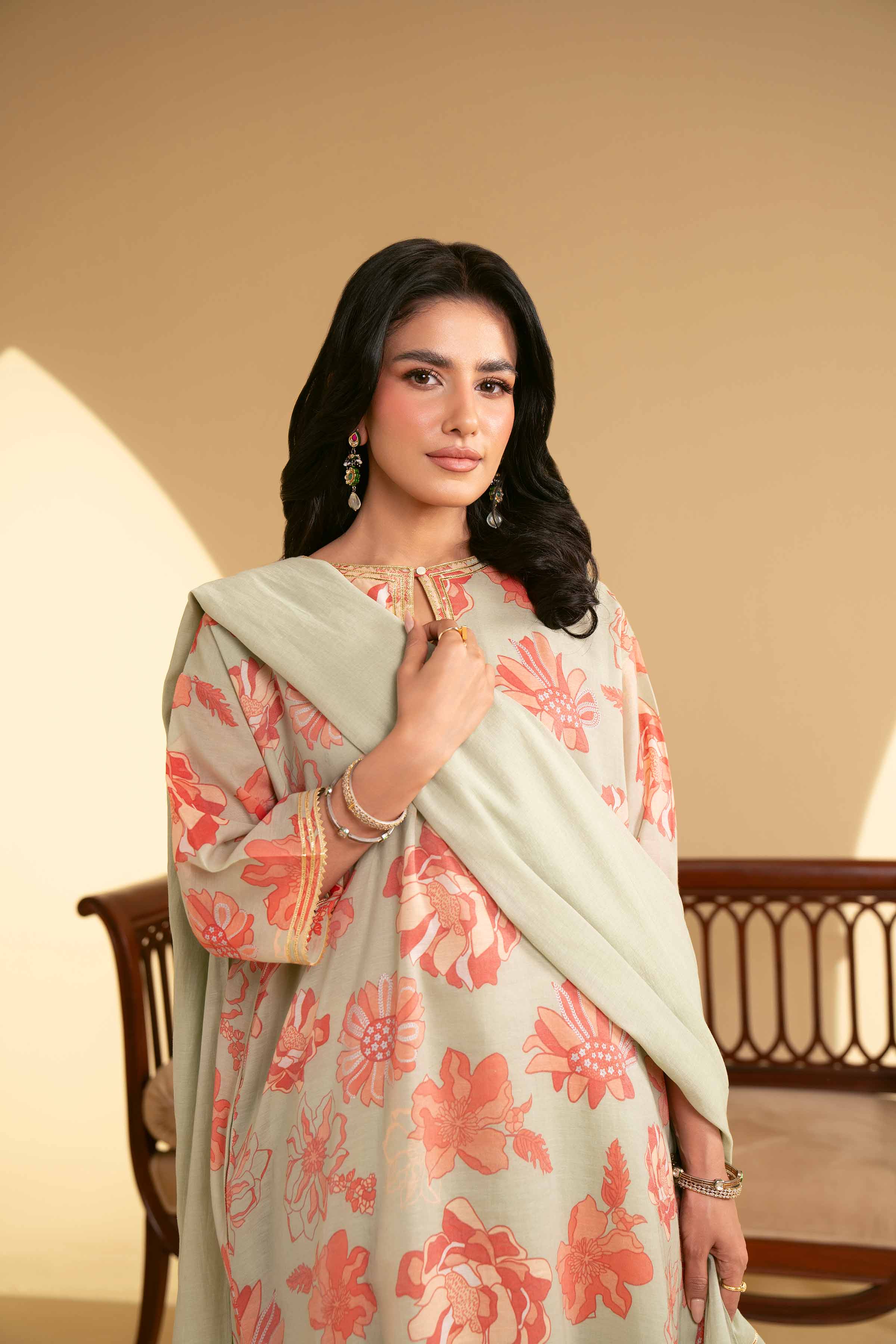 NishatUK - Blue Printed Lawn 3-piece ready to wear Suit