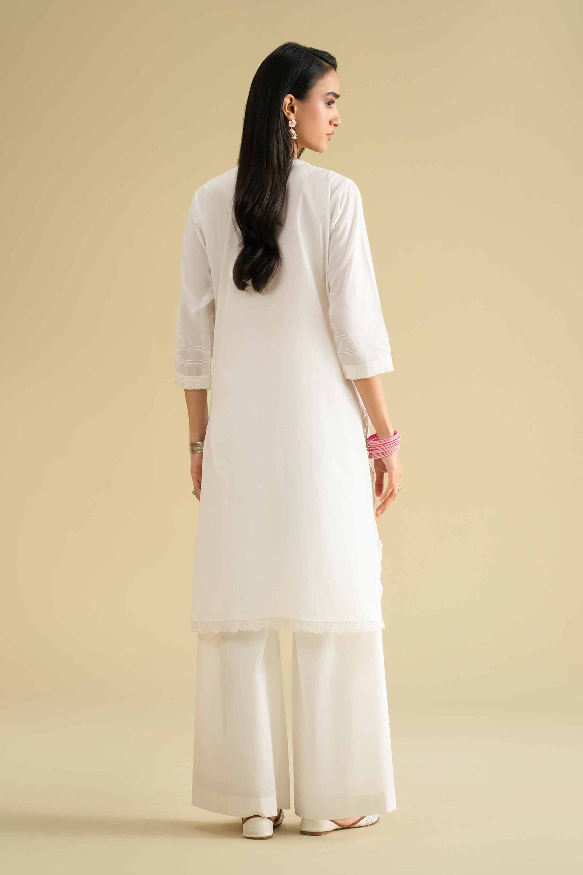 NishatUK - White Embroidered Cambric 1-piece ready to wear Shirt