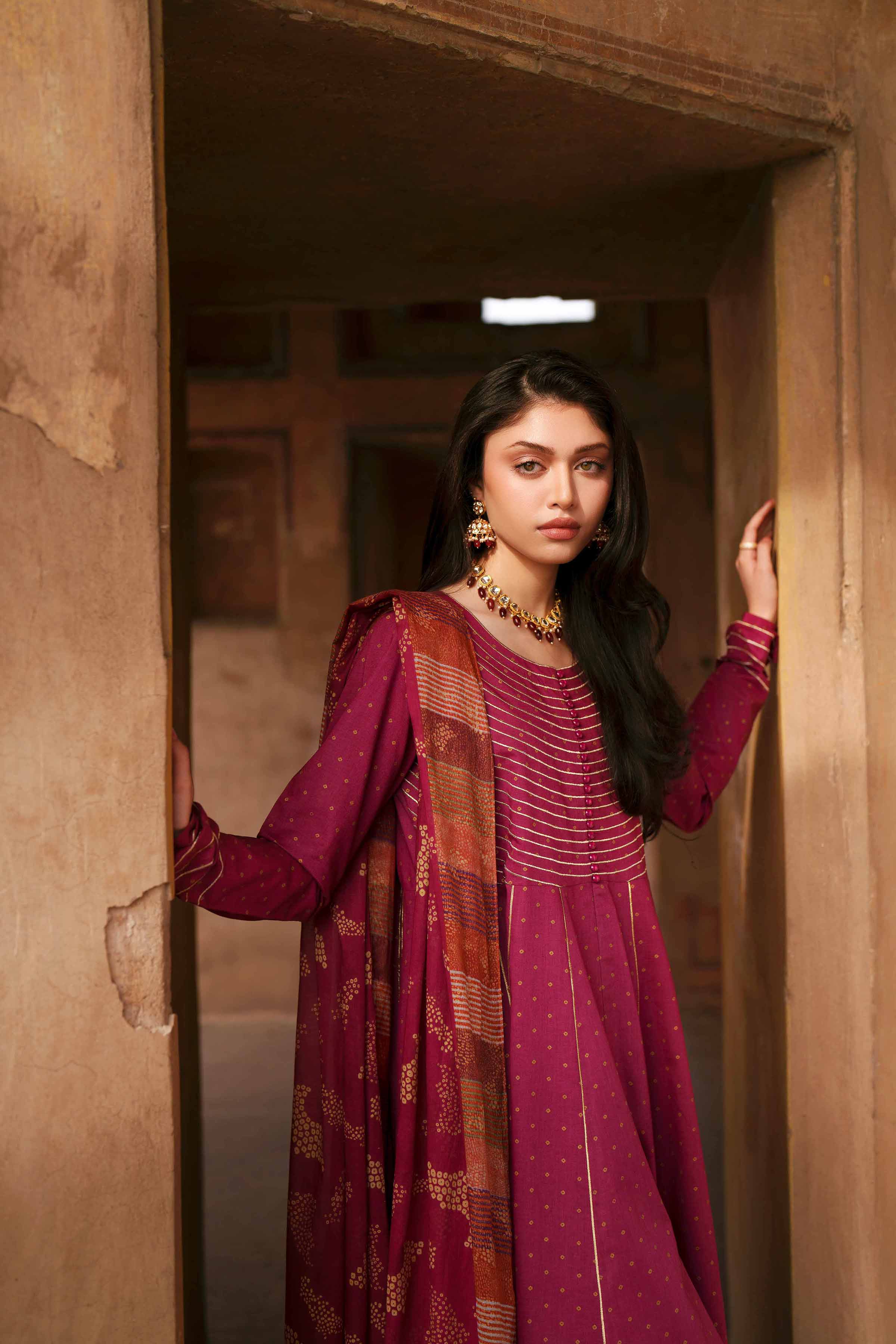 NishatUK - Pink Embroidered Cambric 3-piece ready to wear luxury Suit