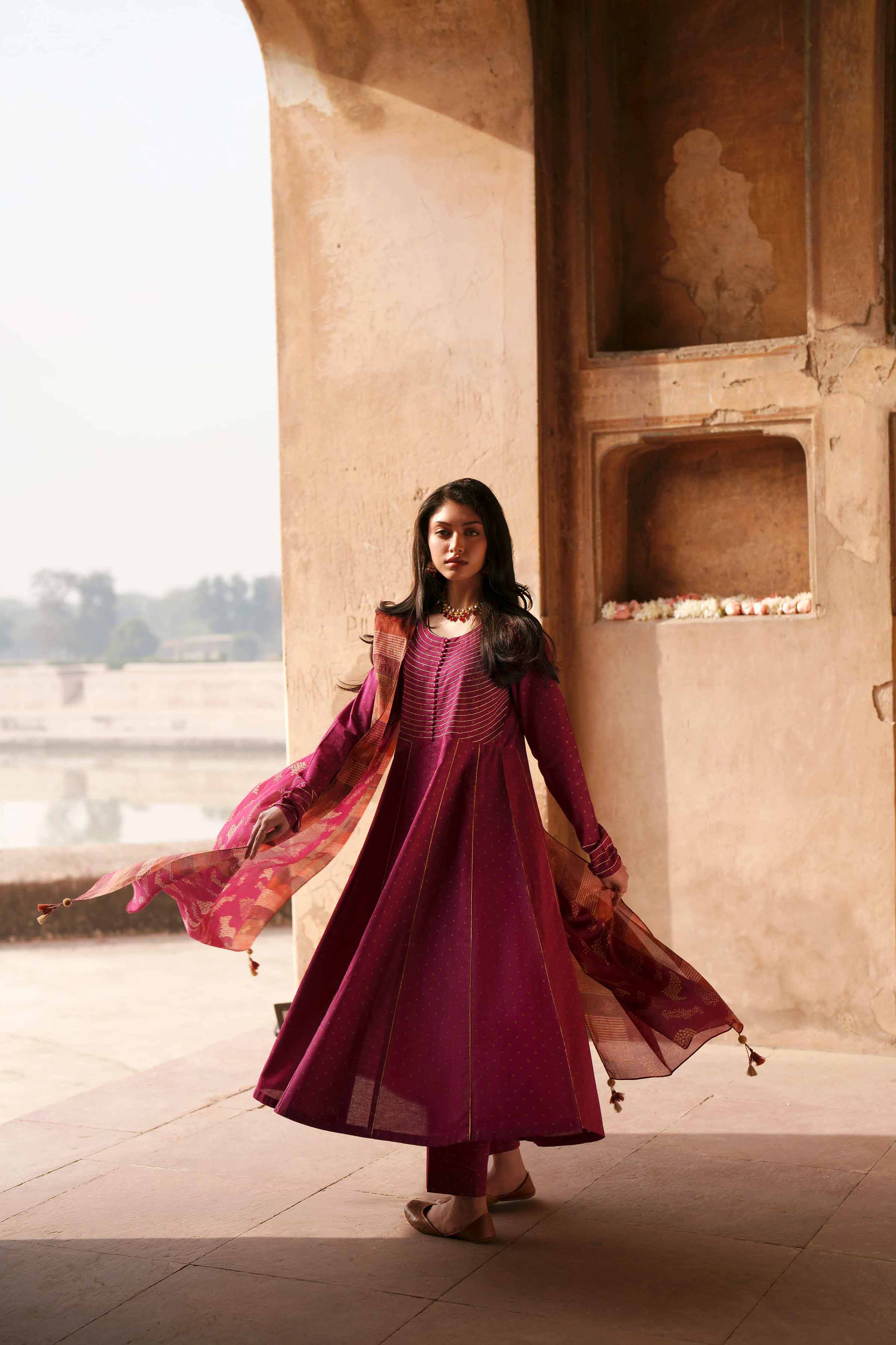 NishatUK - Pink Embroidered Cambric 3-piece ready to wear luxury Suit