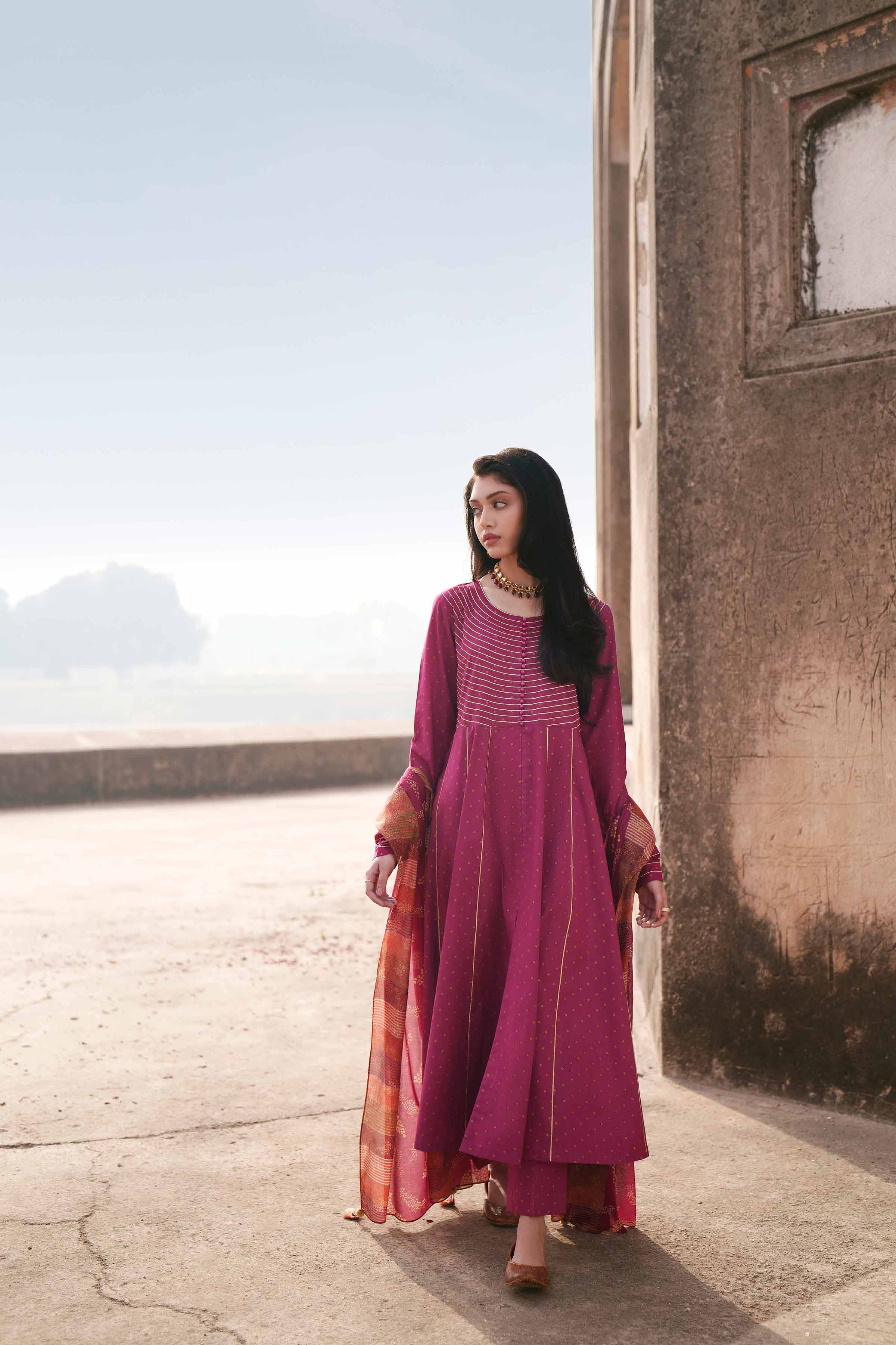 NishatUK - Pink Embroidered Cambric 3-piece ready to wear luxury Suit