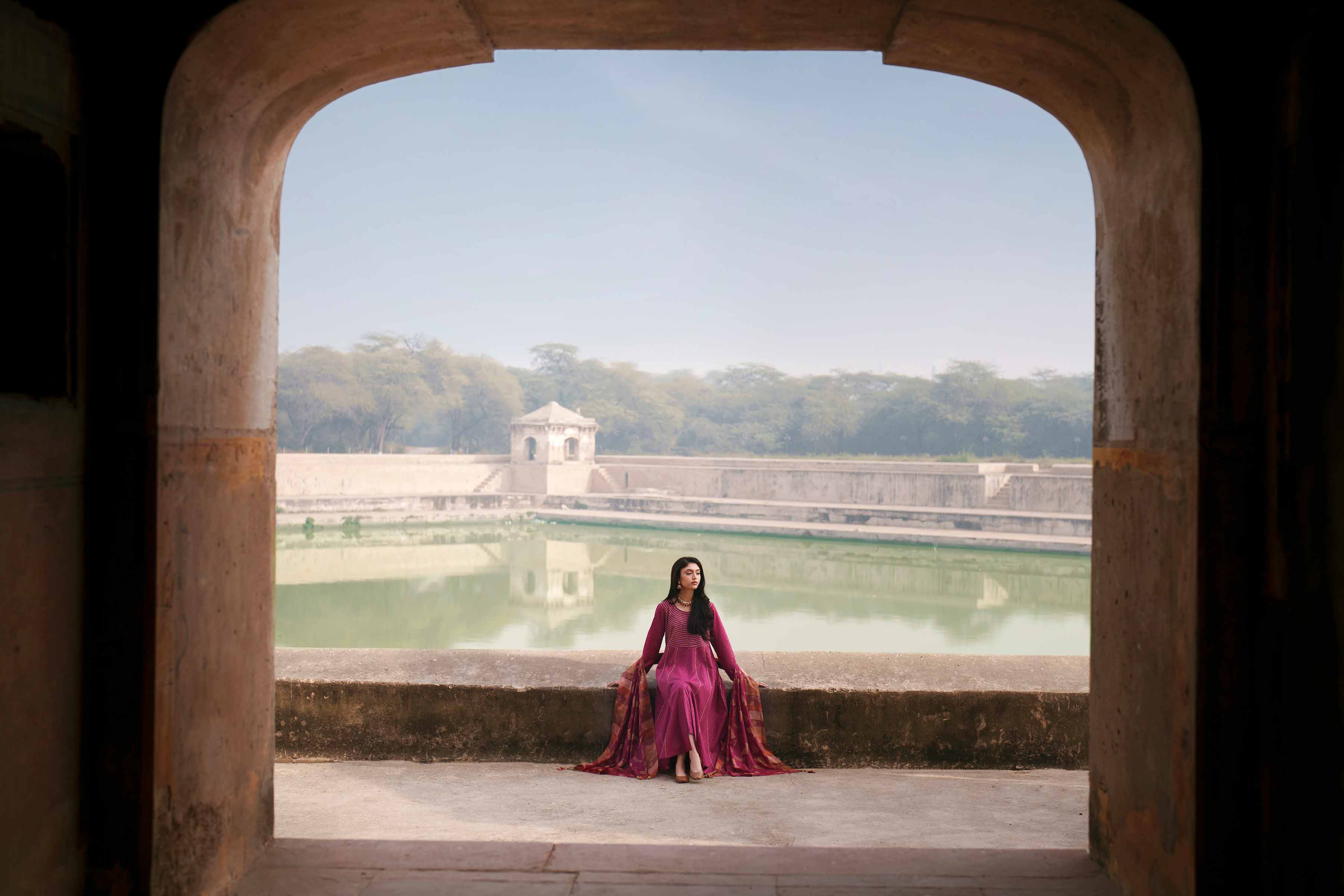 NishatUK - Pink Embroidered Cambric 3-piece ready to wear luxury Suit