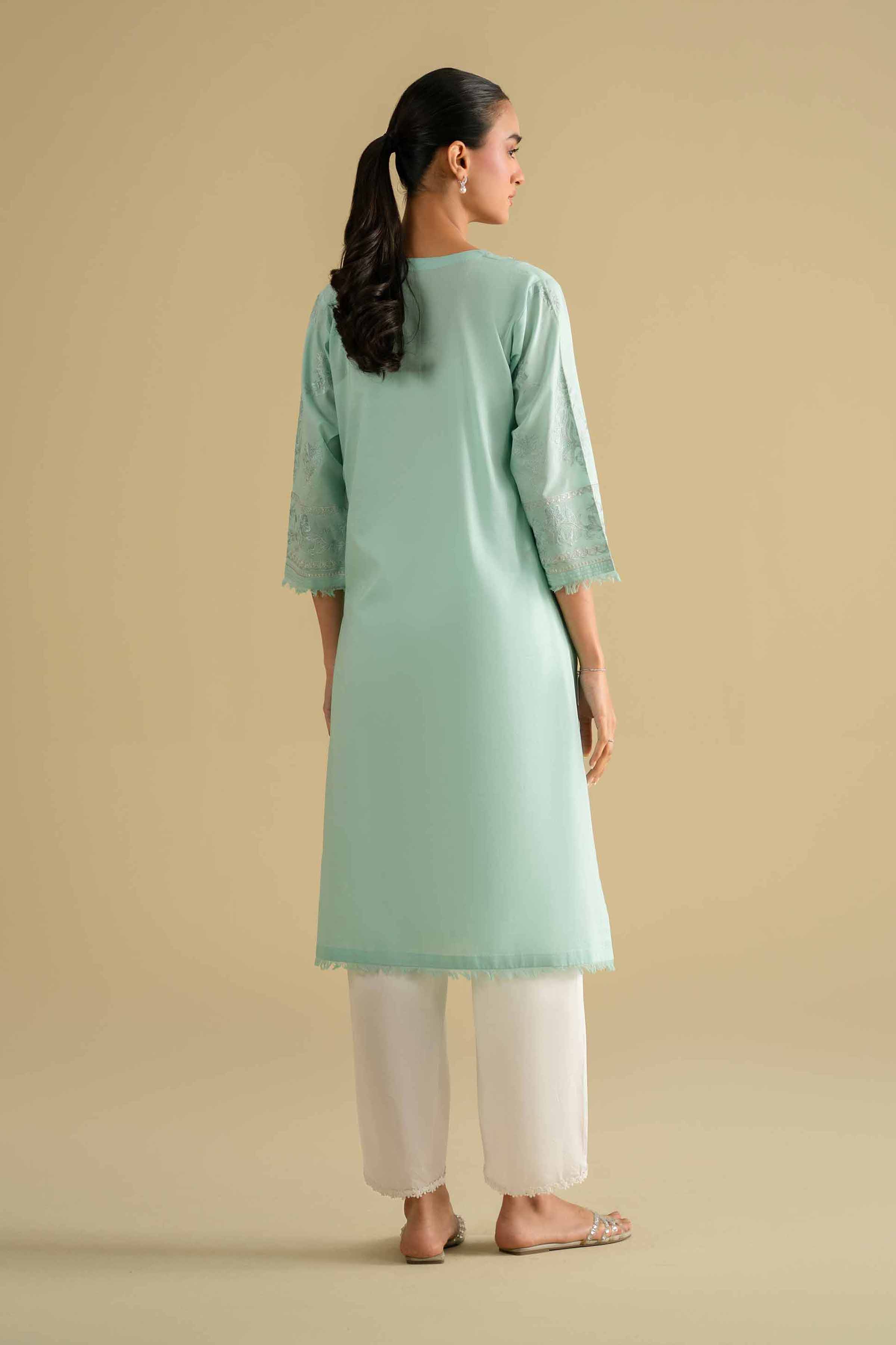 NishatUK - Green Embroidered Lawn 1-piece ready to wear luxury Shirt