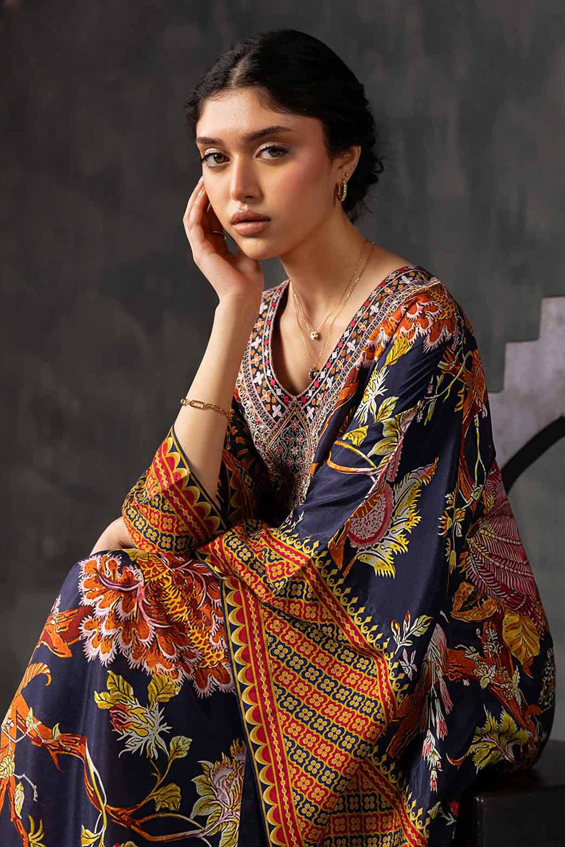 Nishat UK - Multi Embroidered Silk 1-piece ready to wear luxury 