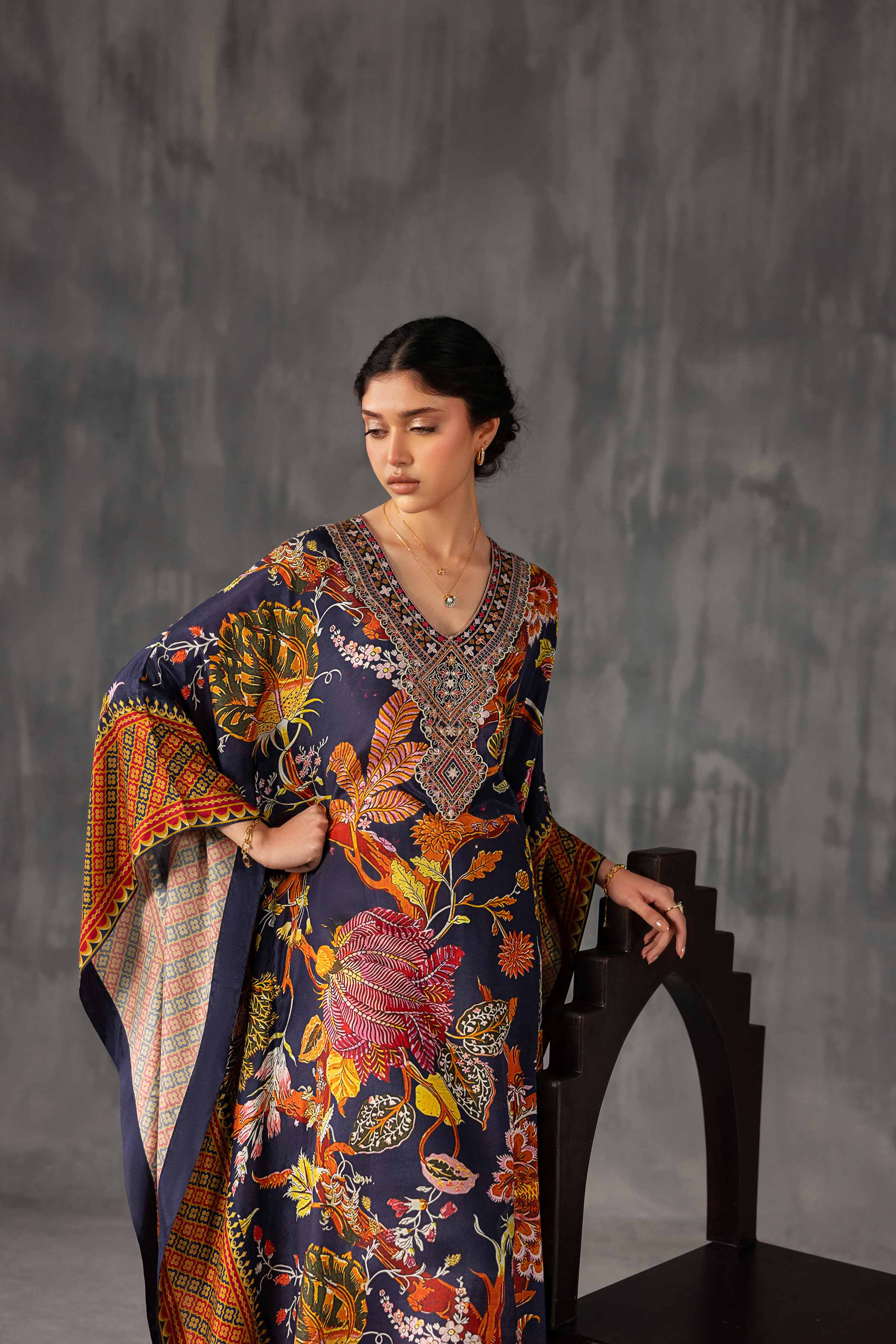 Nishat UK - Multi Embroidered Silk 1-piece ready to wear luxury 