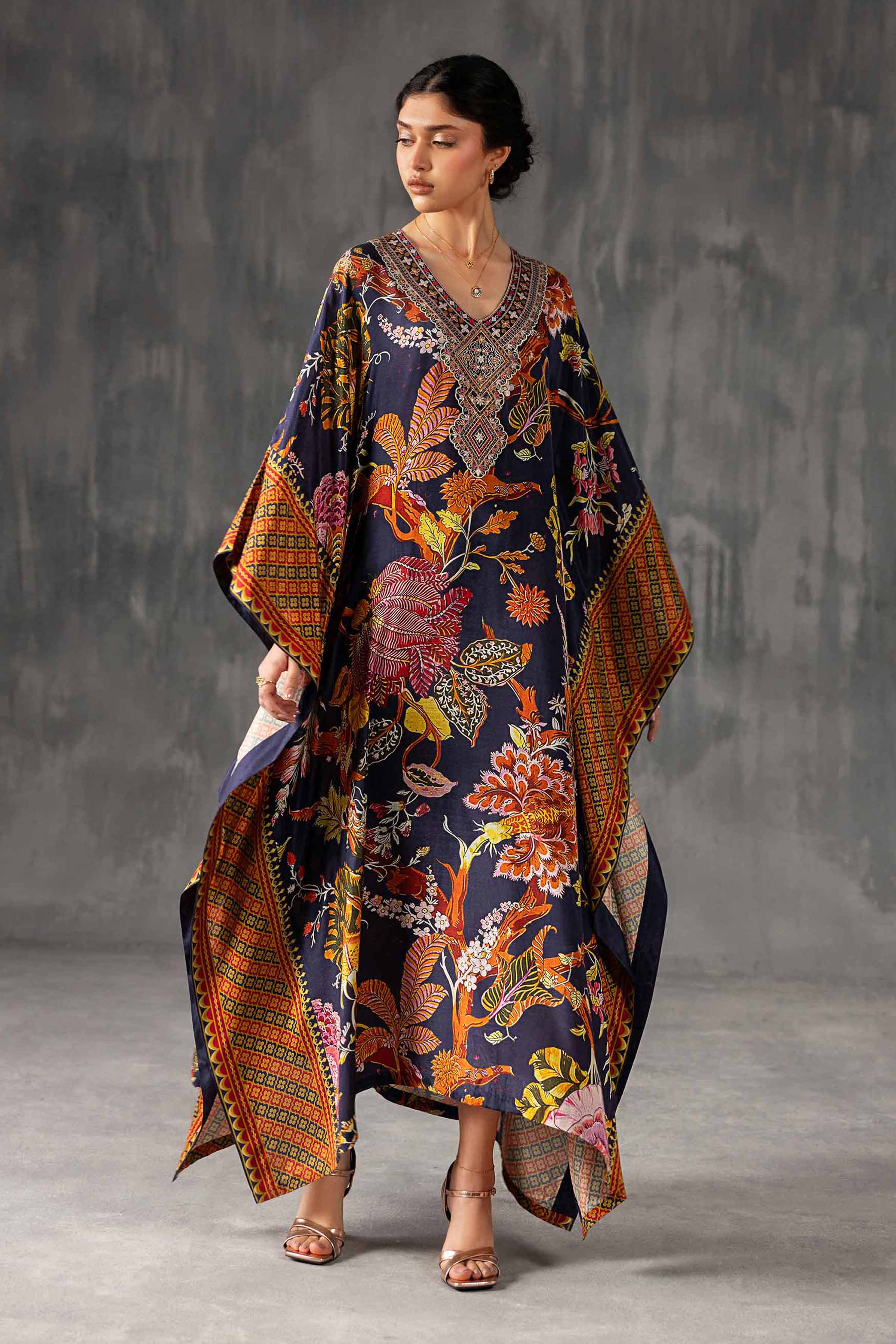 Nishat UK - Multi Embroidered Silk 1-piece ready to wear luxury 