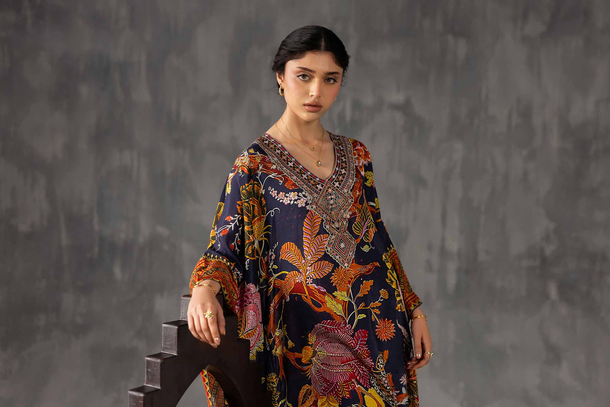 Nishat UK - Multi Embroidered Silk 1-piece ready to wear luxury 