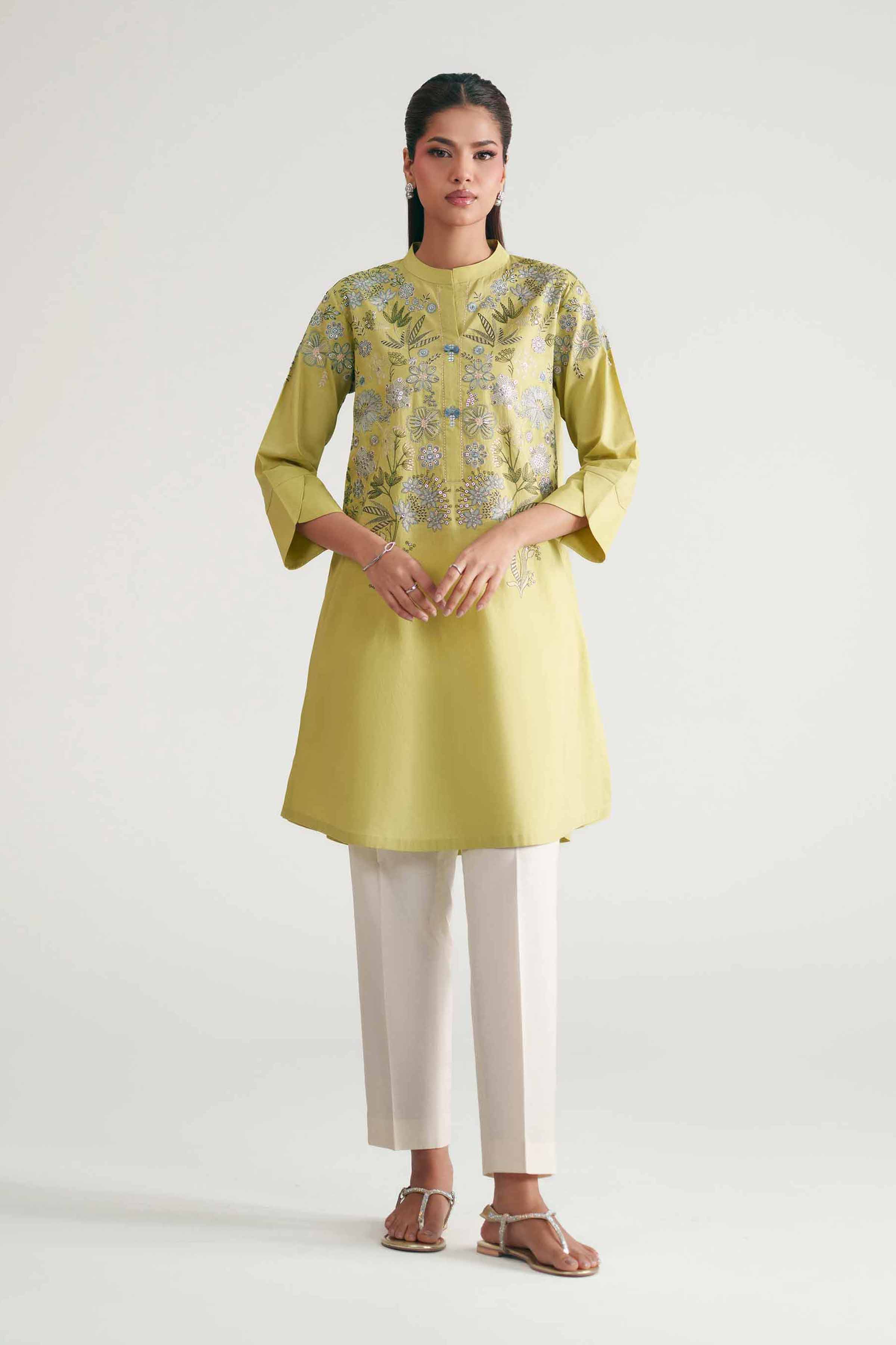 Nishat UK - Green Embroidered Lawn 1-piece ready to wear luxury Shirt