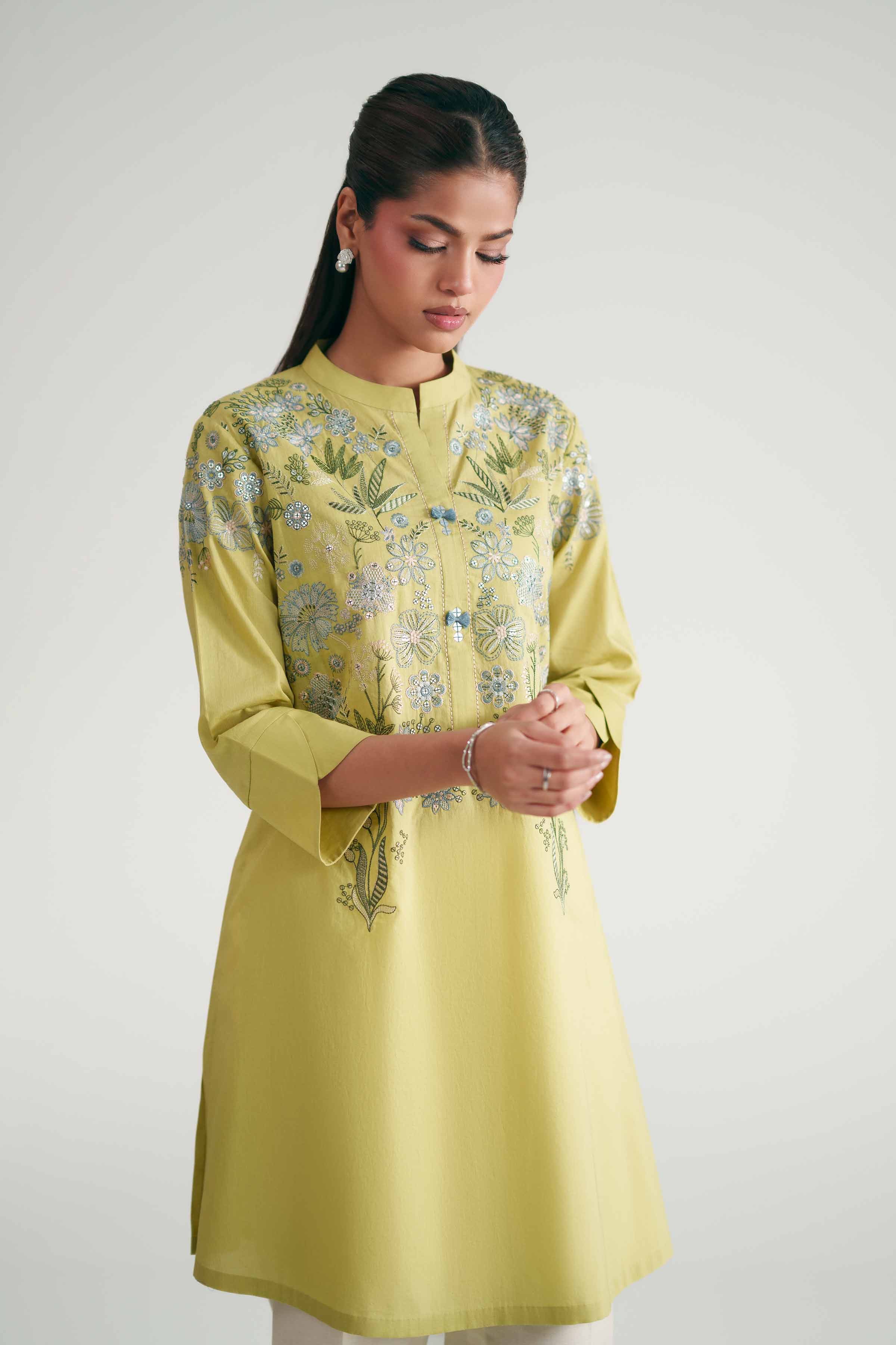 Nishat UK - Green Embroidered Lawn 1-piece ready to wear luxury Shirt